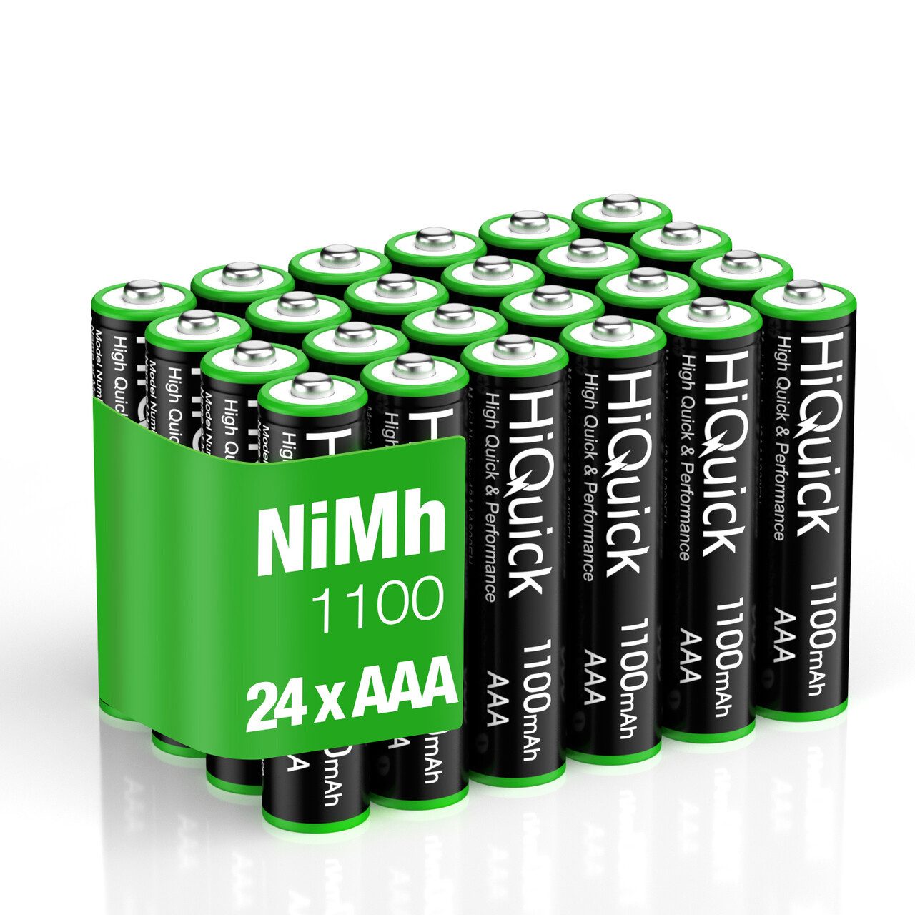 EBL AAA Akku 1100mAh mit hoher Kapazität, wiederaufladbar Batterien Akku (1,2 V, 24 St), 1.2V Micro AAA, 4er Pack