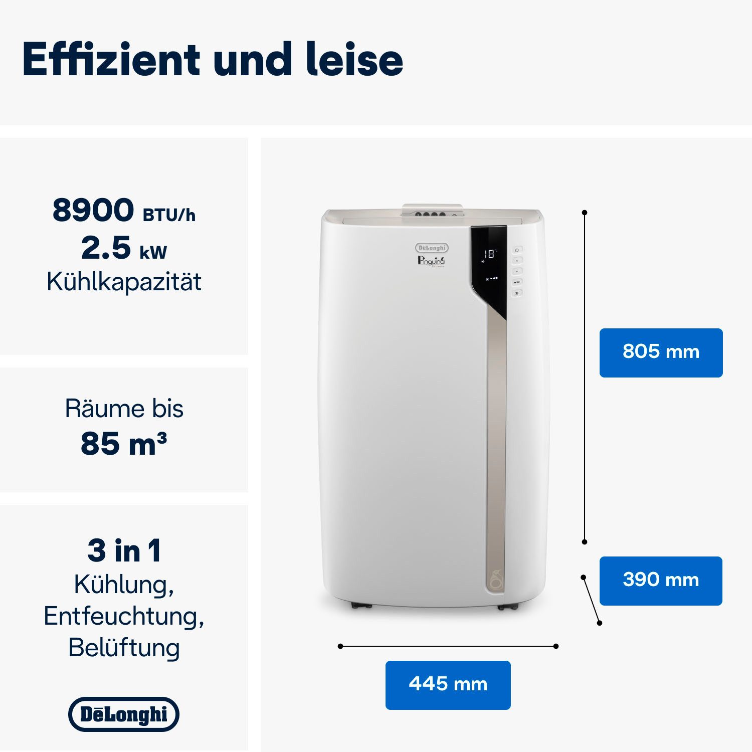 De'Longhi Klimagerät »PAC EX93«, mit LCD-Fernbedienung, günstig online kaufen