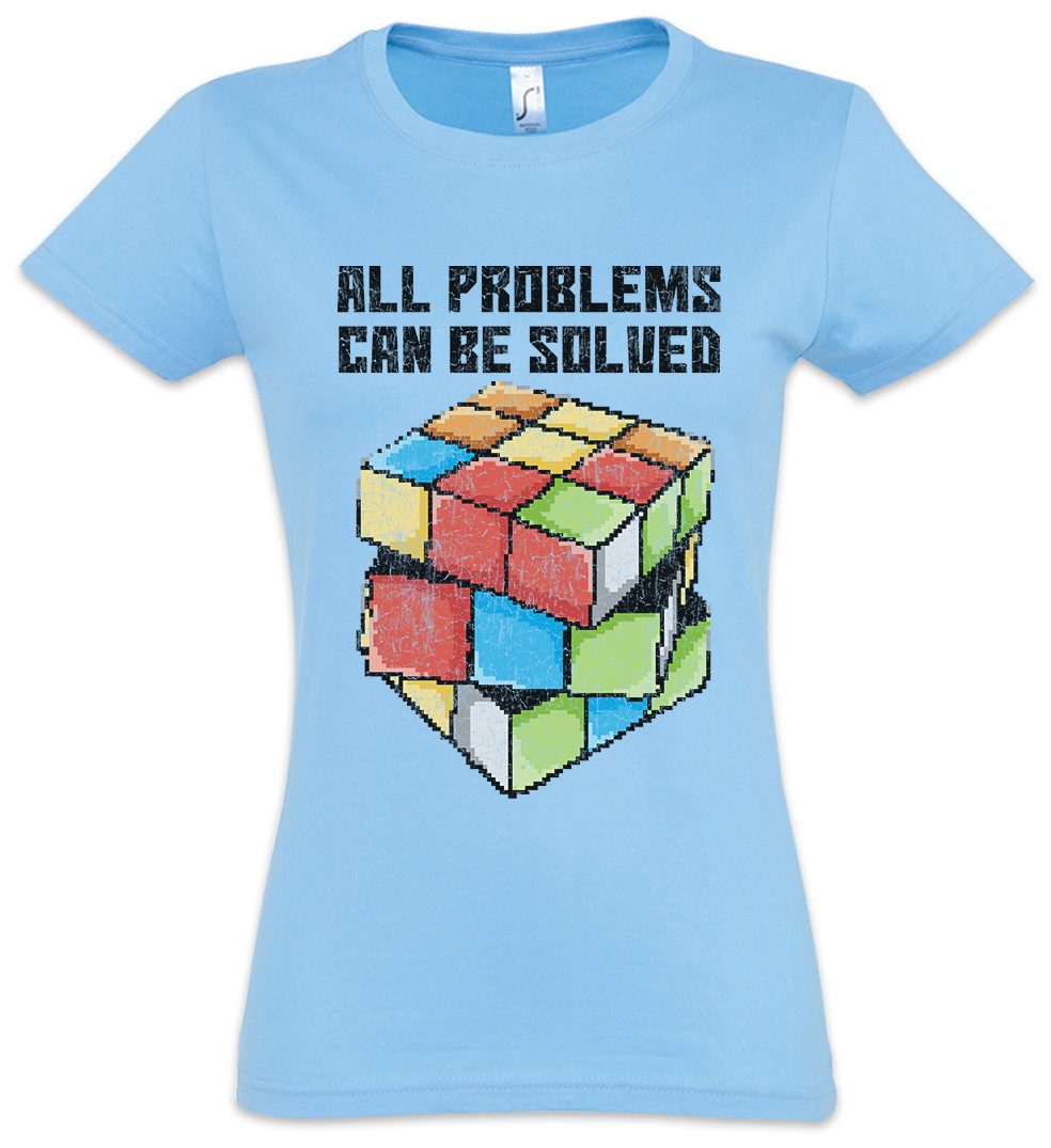 Print-Shirt Pixel Cube Damen T-Shirt Würfel Speedcube Zauberwürfel 3x3 Speed All
