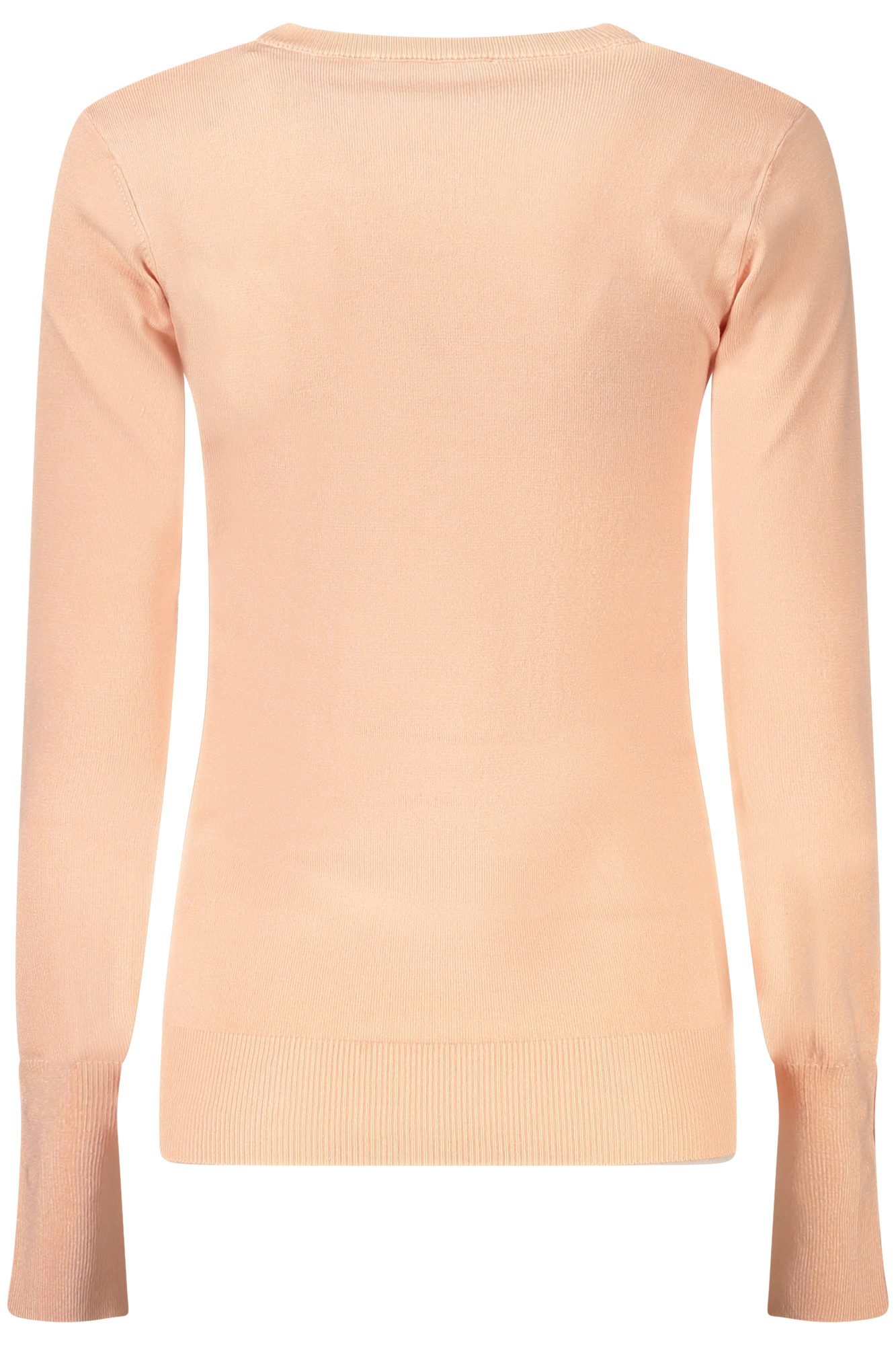 GUESS JEANS Strickpullover Elegantes Damenpullover: Rosa Langarmshirt mit Strass & Rundhalsaussch