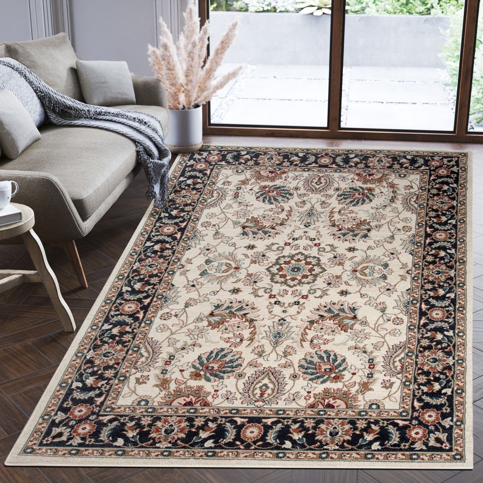 Mazovia Orientteppich Oriente Teppich - Traditioneller Teppich Orient Grau Beige, 60 x 100 cm, Geeignet für Fußbodenheizung, Pflegeleicht, Wohnzimmerteppich