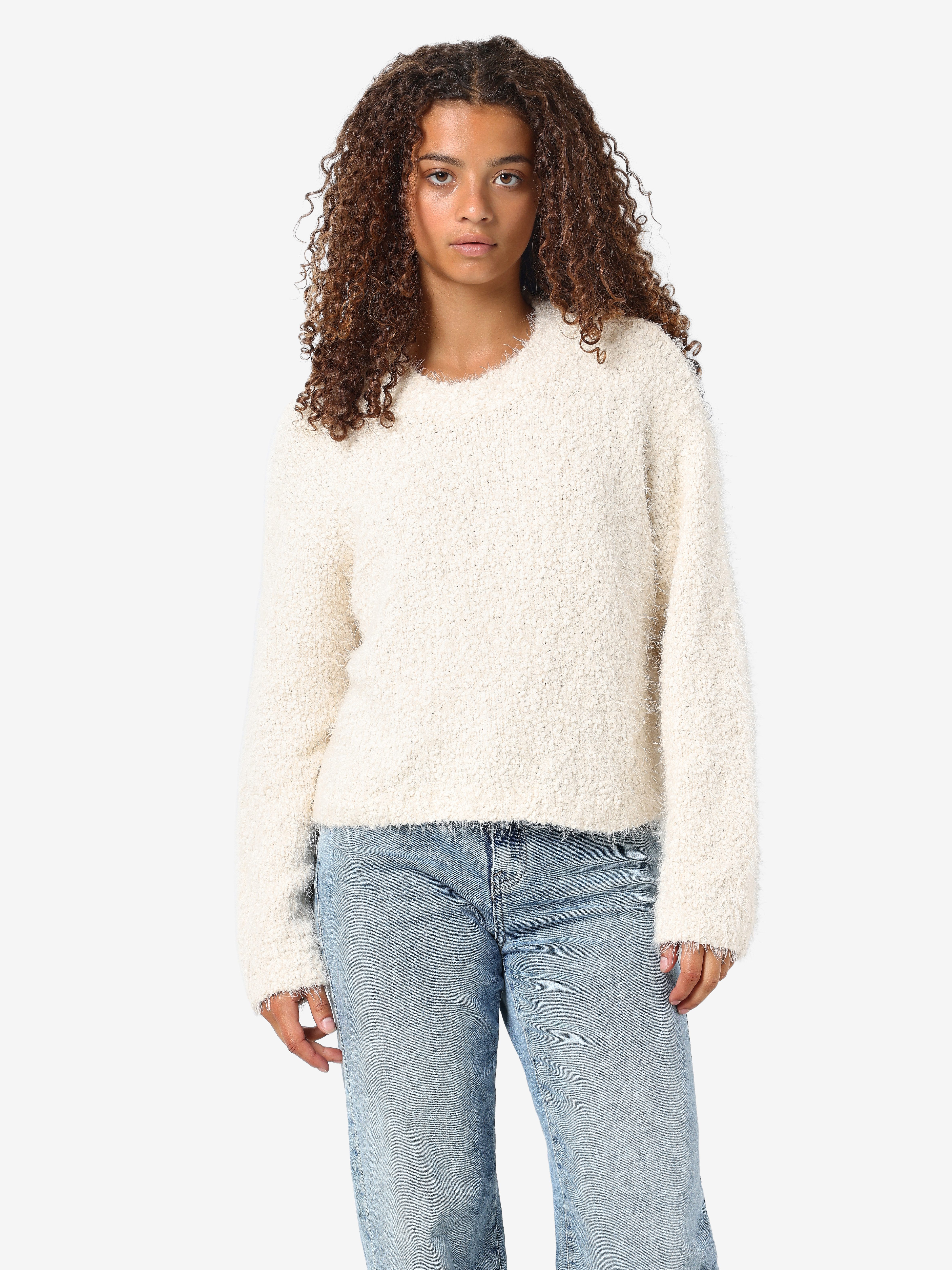 Noisy may Rundhalspullover NMSASSY L/S O-NECK KNIT NOOS Materialmix, relaxe günstig online kaufen