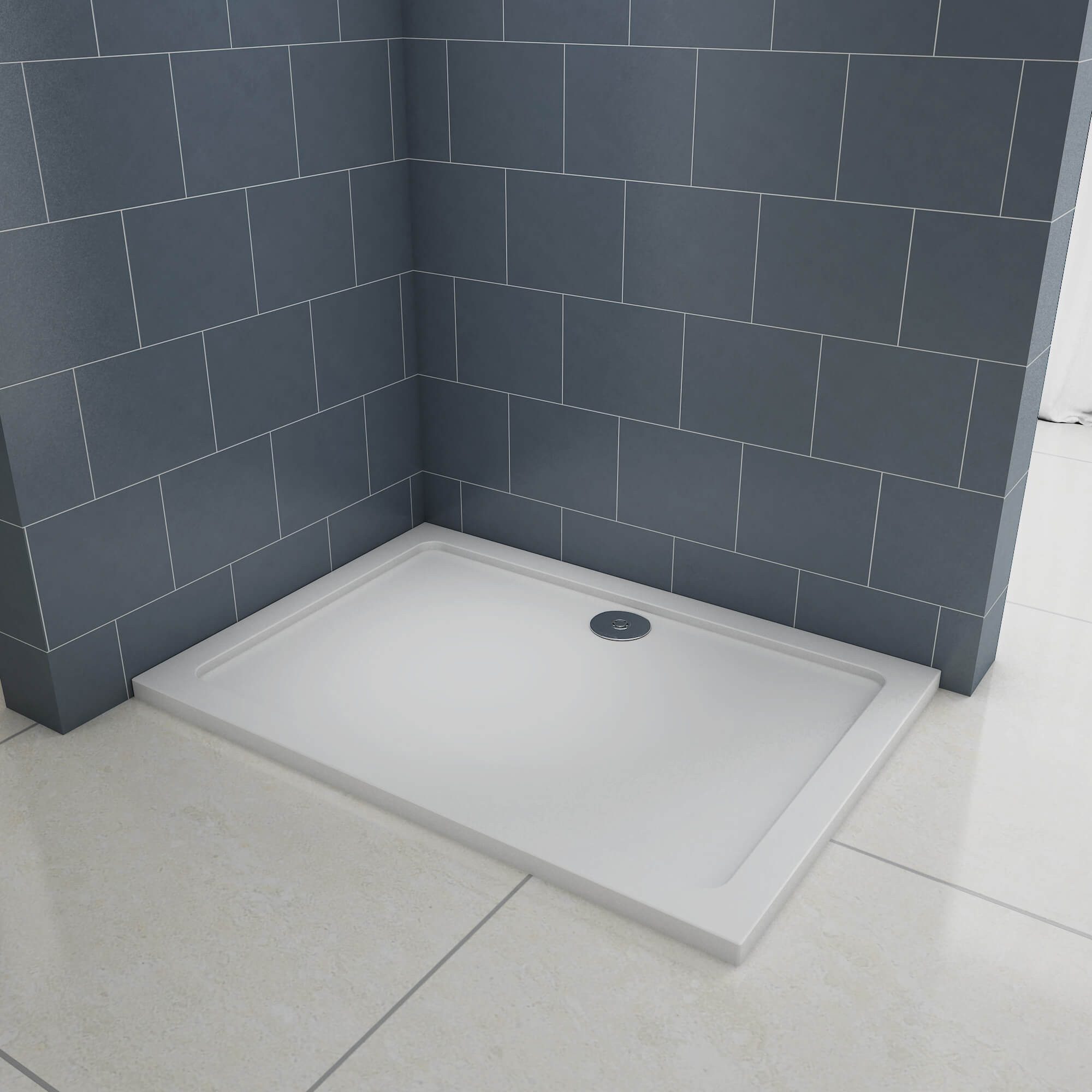 Duschparadies Eckduschwanne 90mm Abfluss Rechteck Duschtasse Duschwannen, 8 günstig online kaufen