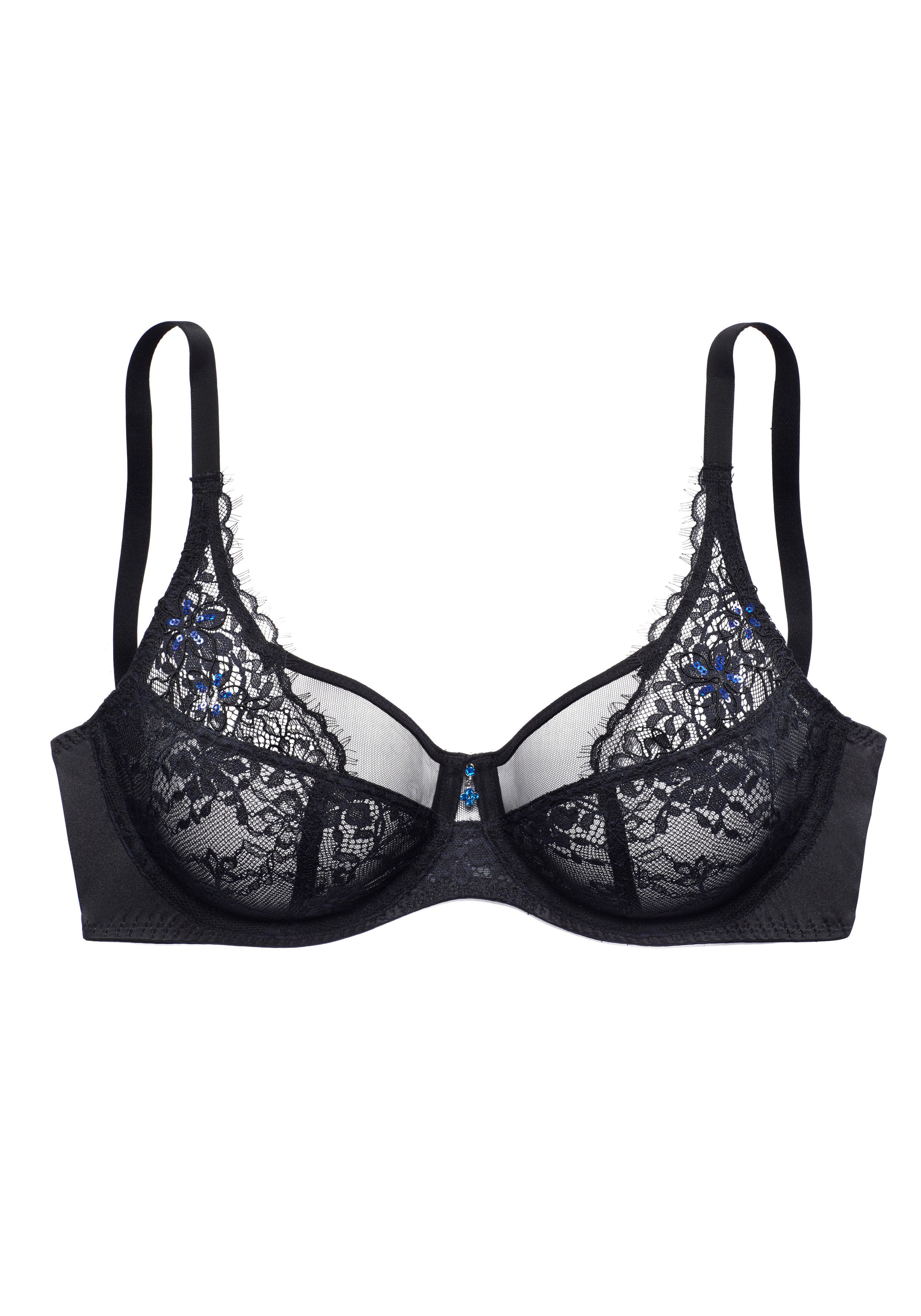 LASCANA Belle Affaire Bügel-BH mit dekorativer Spitze & Trikot in Satin-Optik, sexy Dessous – Bild 2 von 5