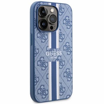 Guess Smartphone-Hülle Guess 4G Printed Stripes MagSafe Hülle Apple iPhone 14 Pro Max Blau