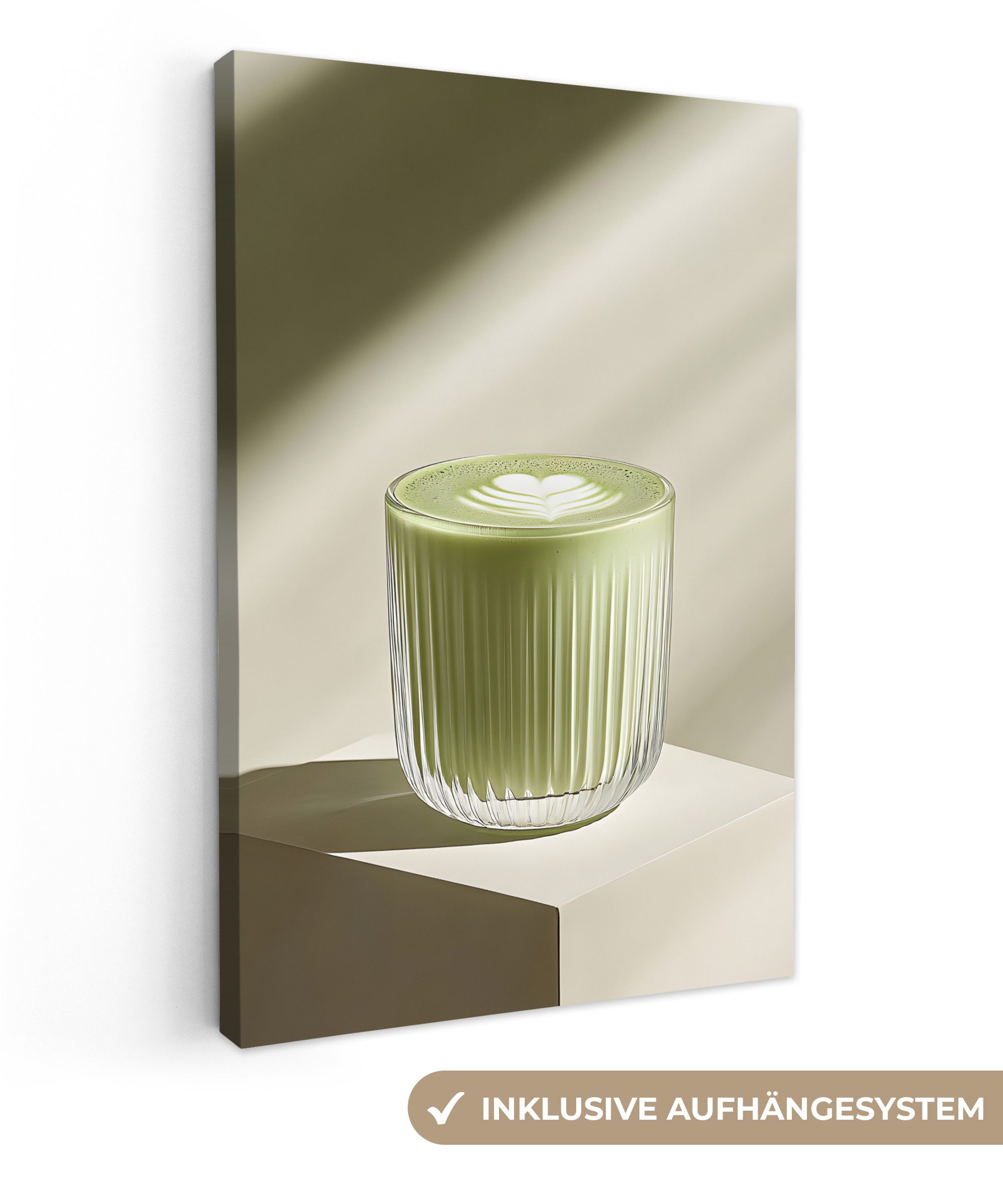 OneMillionCanvasses® Leinwandbild Matcha - Glas - günstig online kaufen