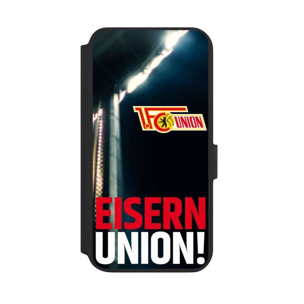 NIVOCASE Handyhülle Fanartikel 1. FC Union Berlin Fußball Eisern Union Typo, Samsung Galaxy S22+ Klapphülle Handyhülle aus Kunst Leder