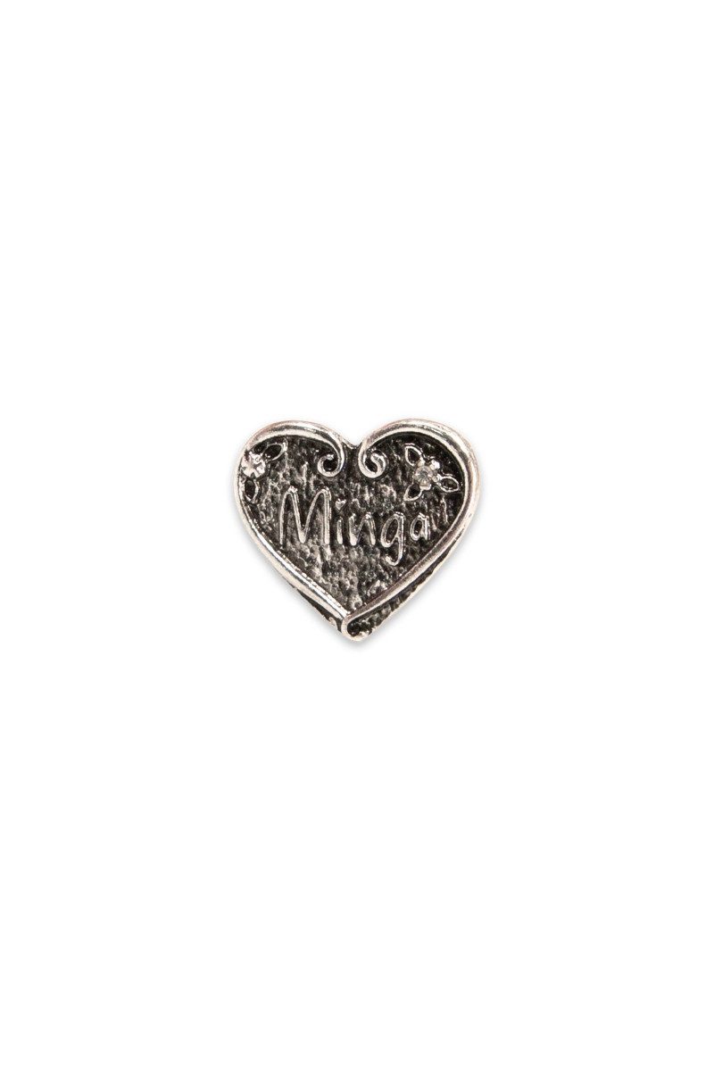 Alpenflüstern Schmuckset Ansteck-Pin - HERZ MINGA - antik-silber