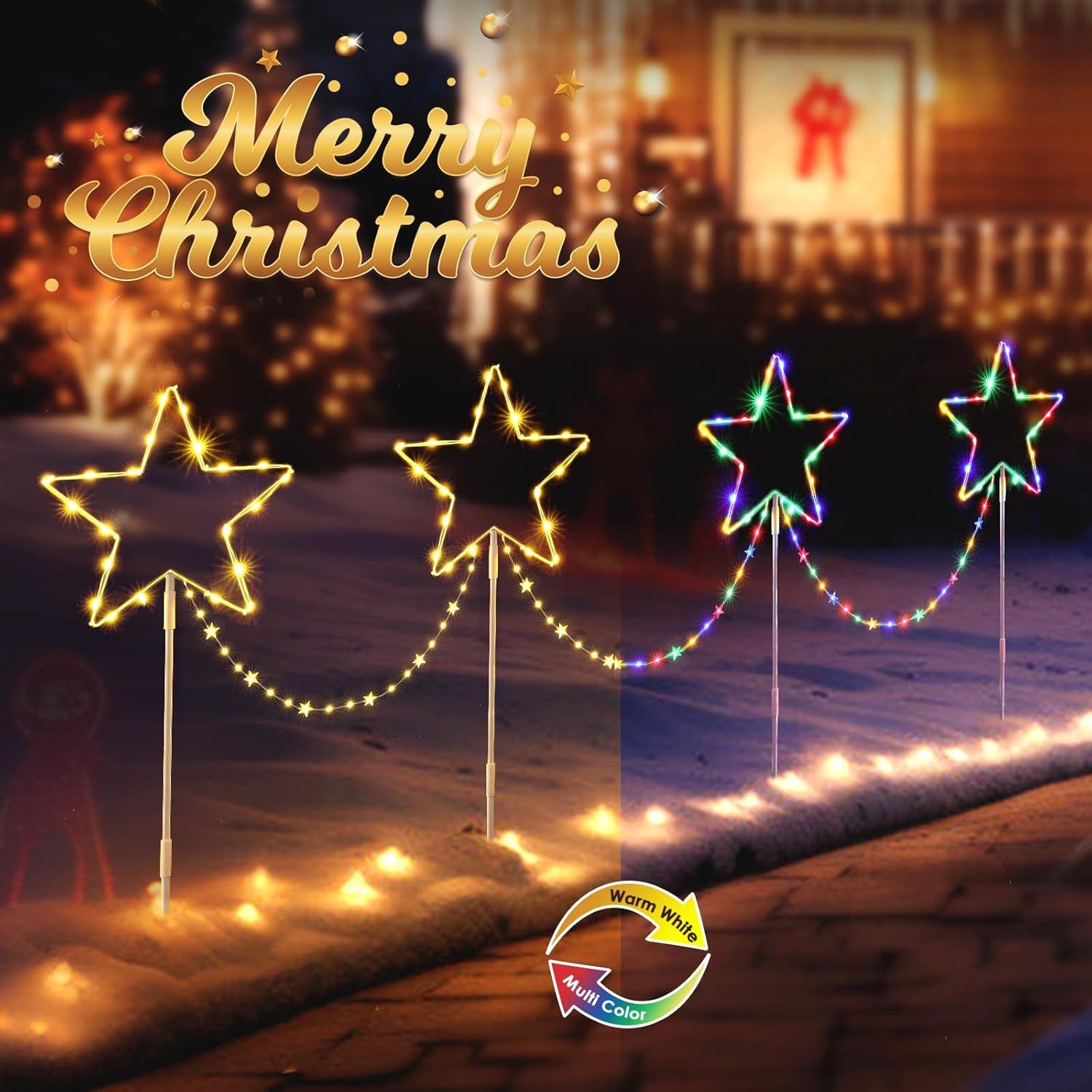 Elegear Lichterkette Weihnachtsdeko LED Sternlichter 4er Set mit Erdspieß u günstig online kaufen