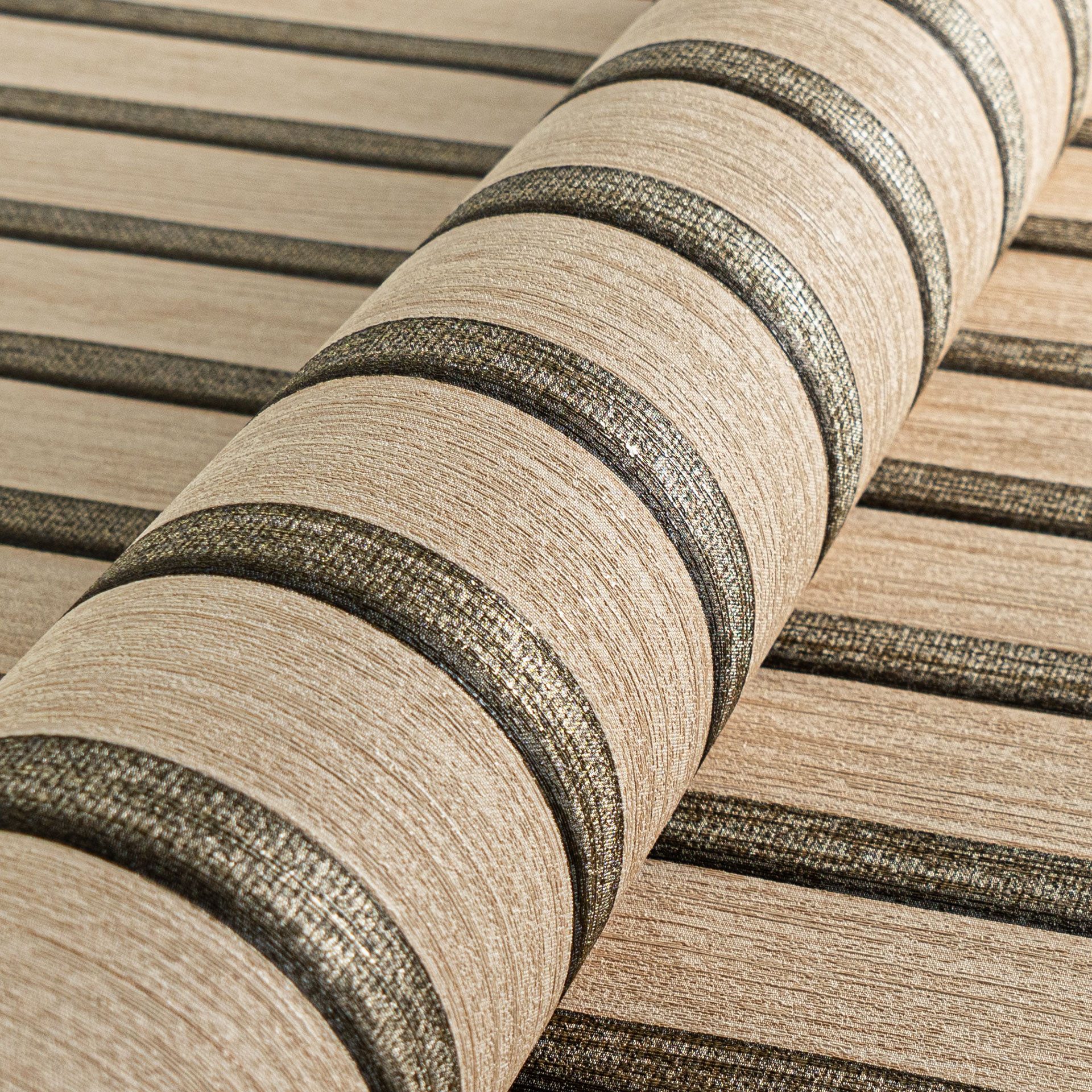 A.S. Création Vliestapete 50 Jahre AS Holzpaneele Tapete Holzoptik mit Metallic-Effekt 3D, strukturiert, leicht glänzend, (1 St), Vliestapete Wandpaneele für Schlafzimmer Küche Wohnzimmer Holzpaneele