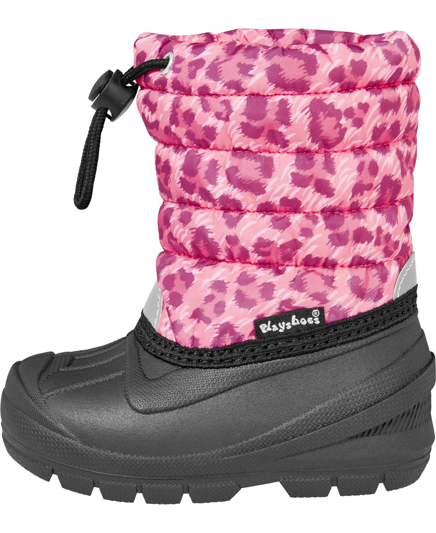 Playshoes Winter-Bootie Leo-Print Hüttenschuhe