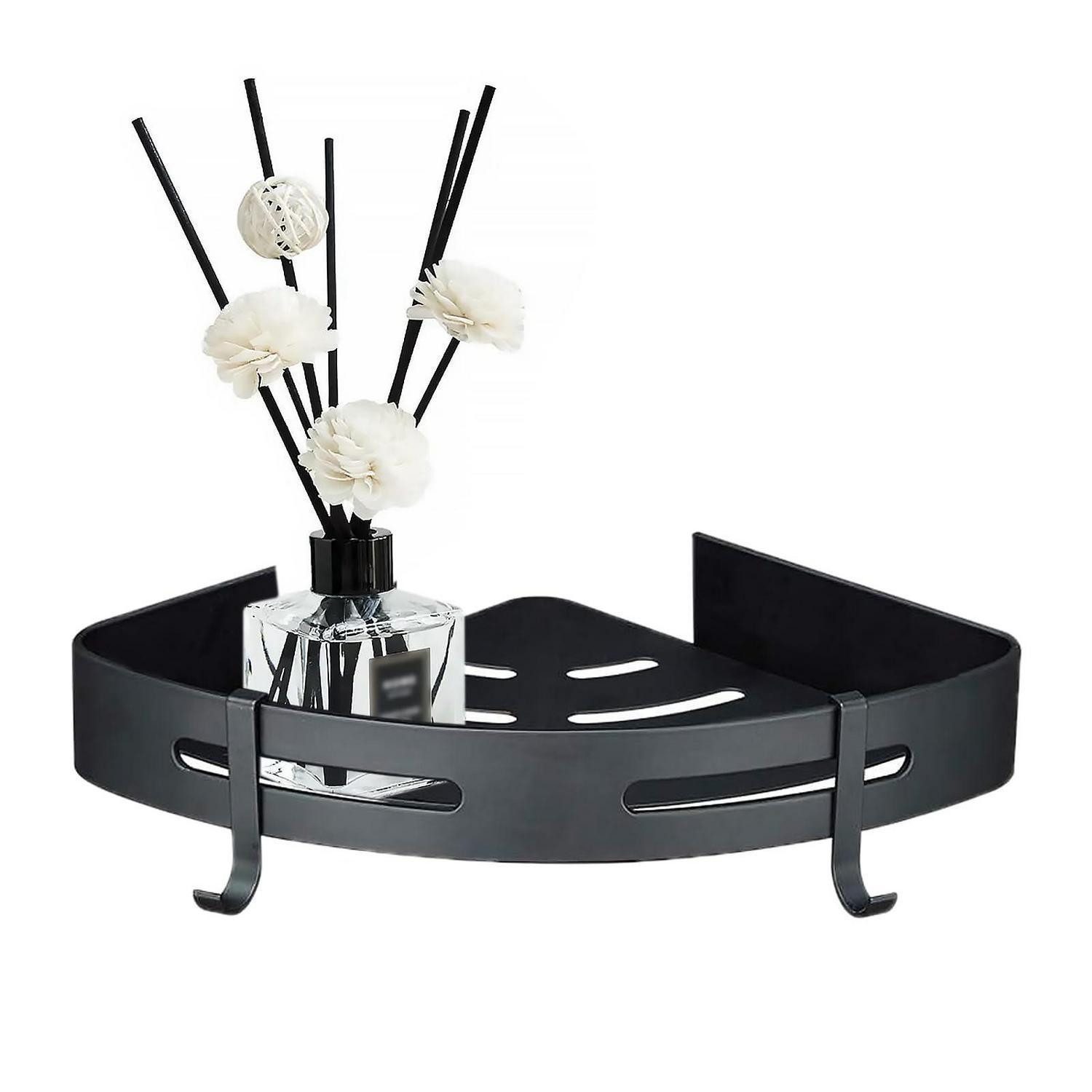 LuxusKollektion Eckregal Duschablage Ecke Edelstahl Selbstklebend Schwarz, 1-tlg.
