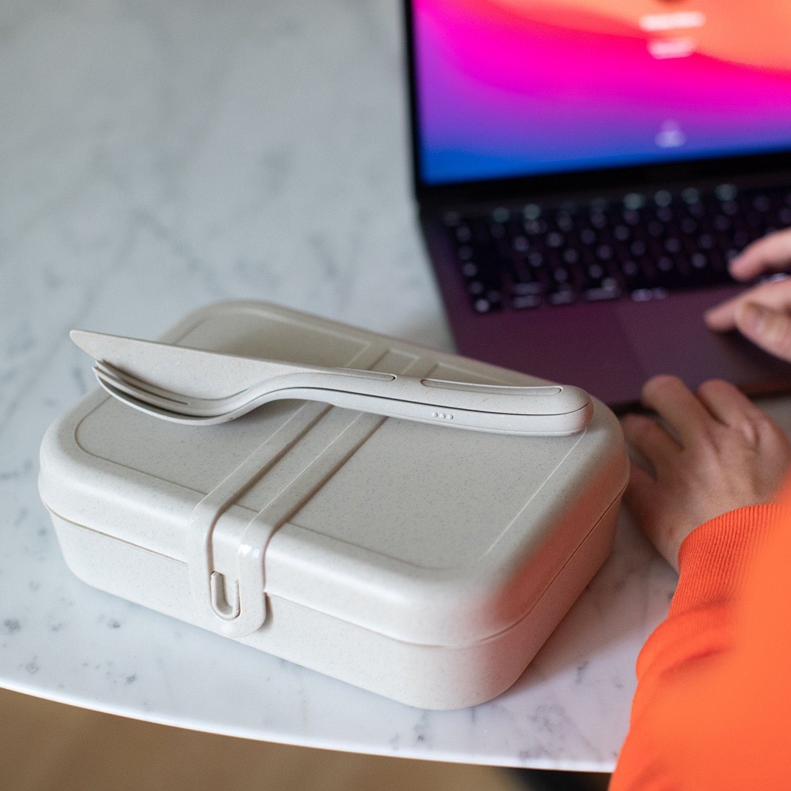 KOZIOL Lunchbox Sand Trennsteg 1-tlg), Kunststoff Lunchbox mit Brotdose PASCAL L, Kunststoff, (Stück
