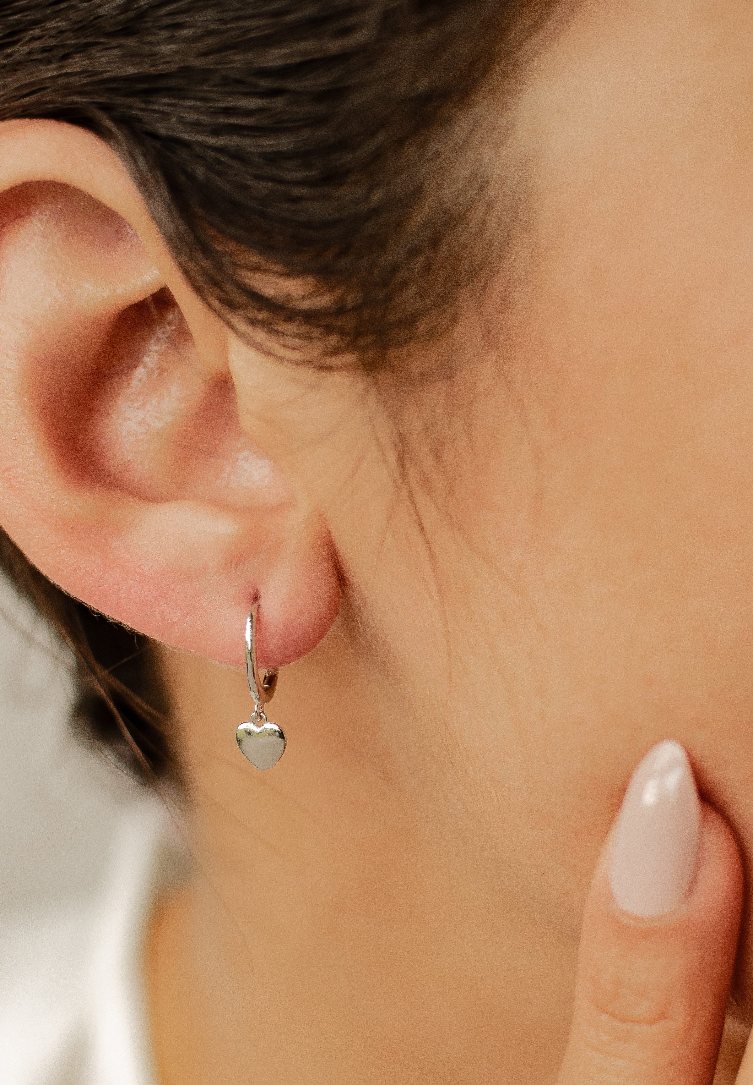 Hey Happiness Paar Creolen Herzchen, Silber 925 Ohrringe für Damen, Kleine günstig online kaufen