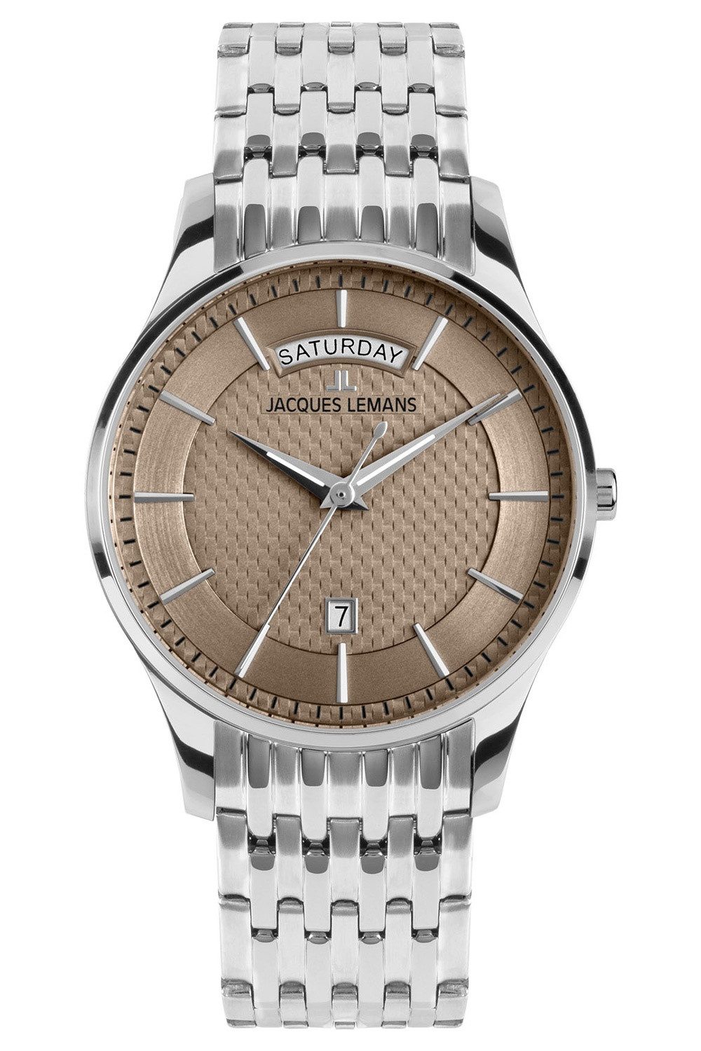 Jacques Lemans Quarzuhr Quarz Stahl/Braun