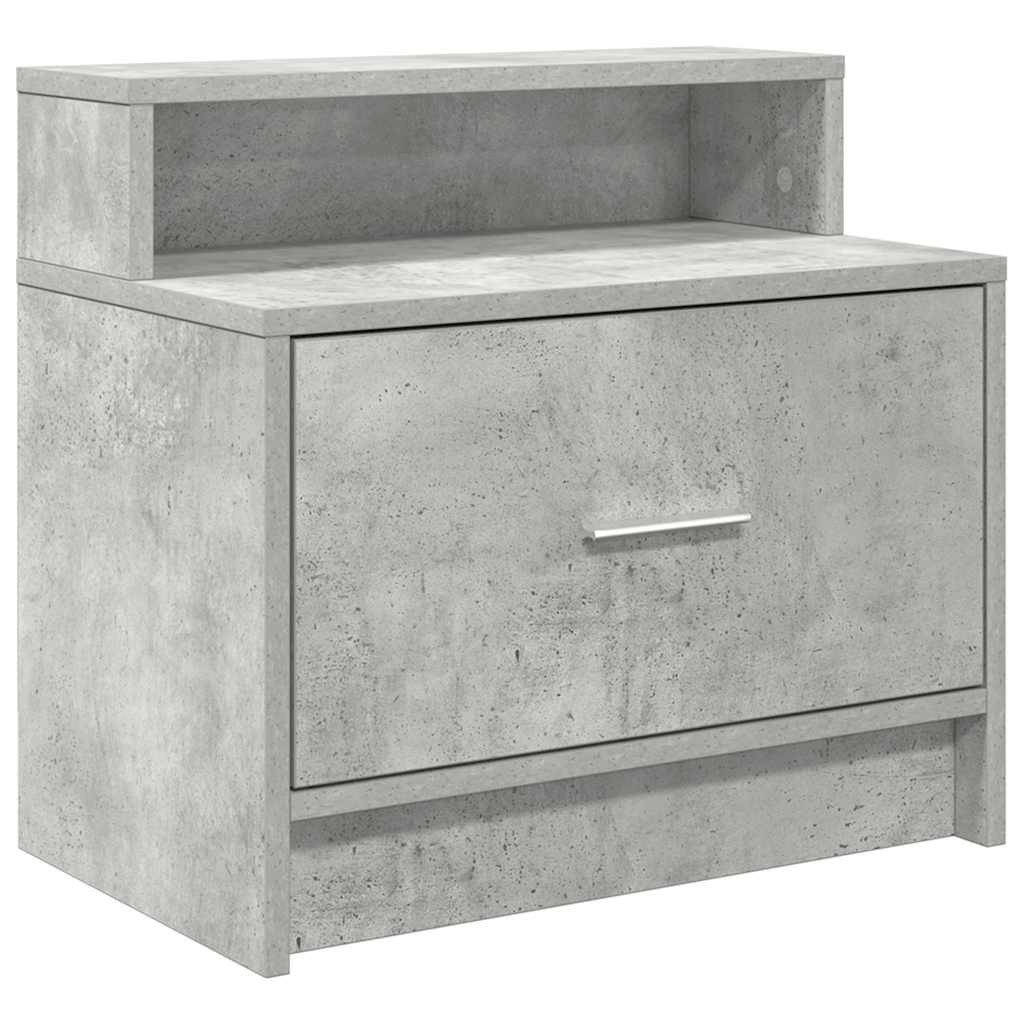 Nachttisch Nachttisch mit Schublade Betongrau 51x31x47 cm
