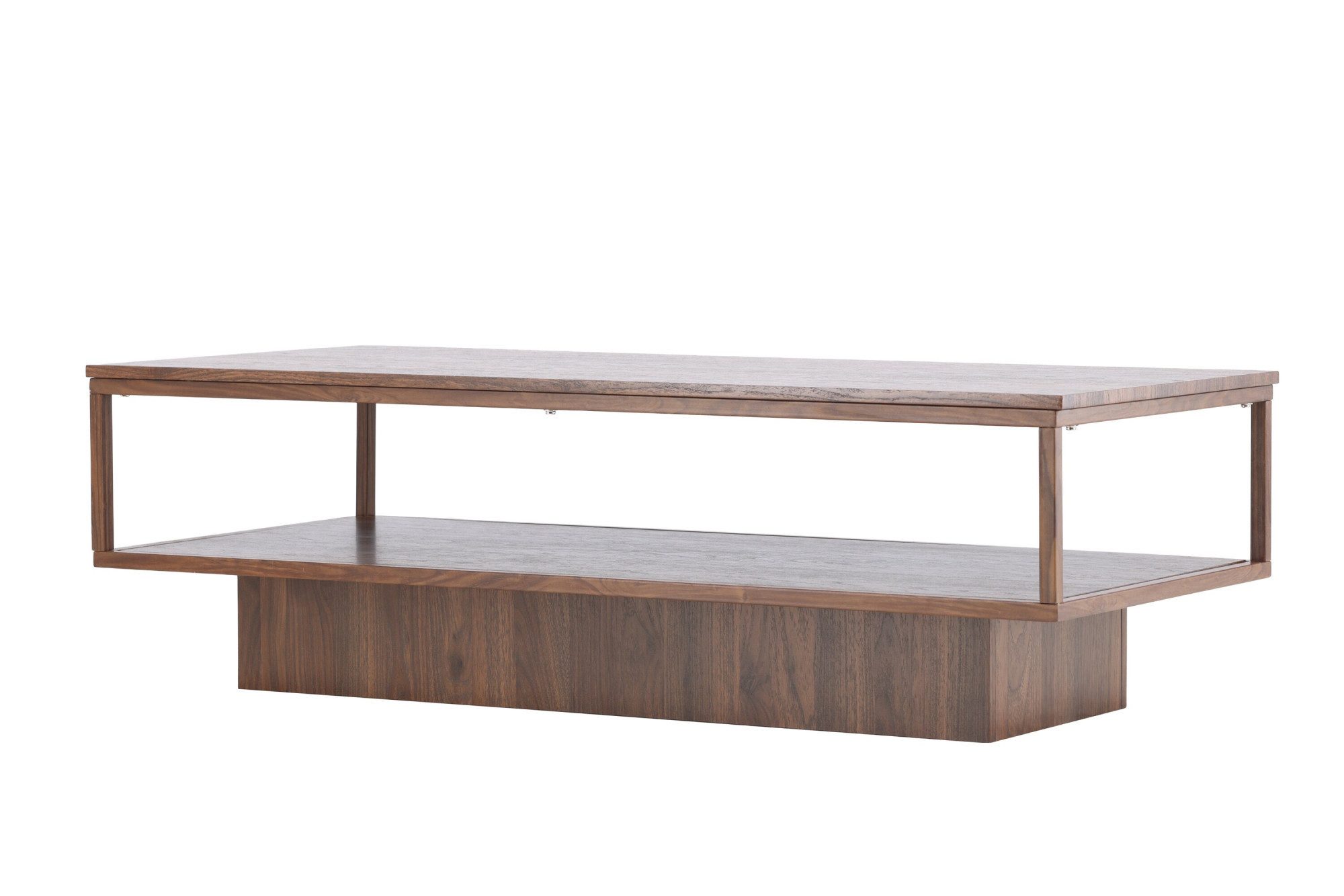 Venture Home Couchtisch Maglehem, rechteckiger Couchtisch 130 × 60 cm in Walnussoptik, Sofatisch, MDF, Stahlgestell, Papierlaminat, rechteckig, modern