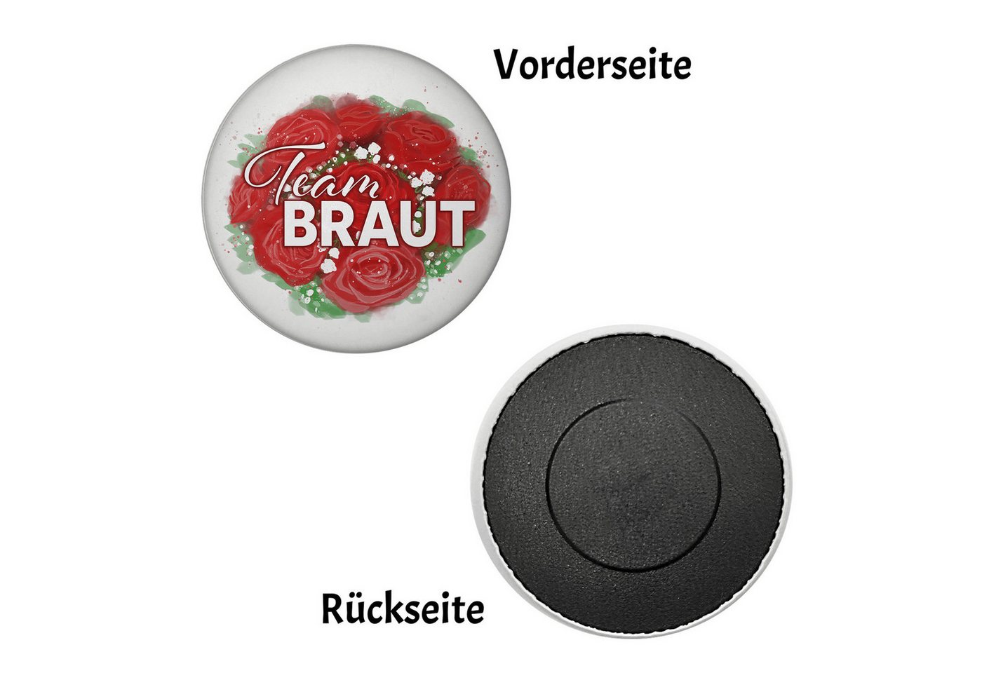Thumbnail - speecheese Magnet Team Braut Brautstrauß Magnet rund rund