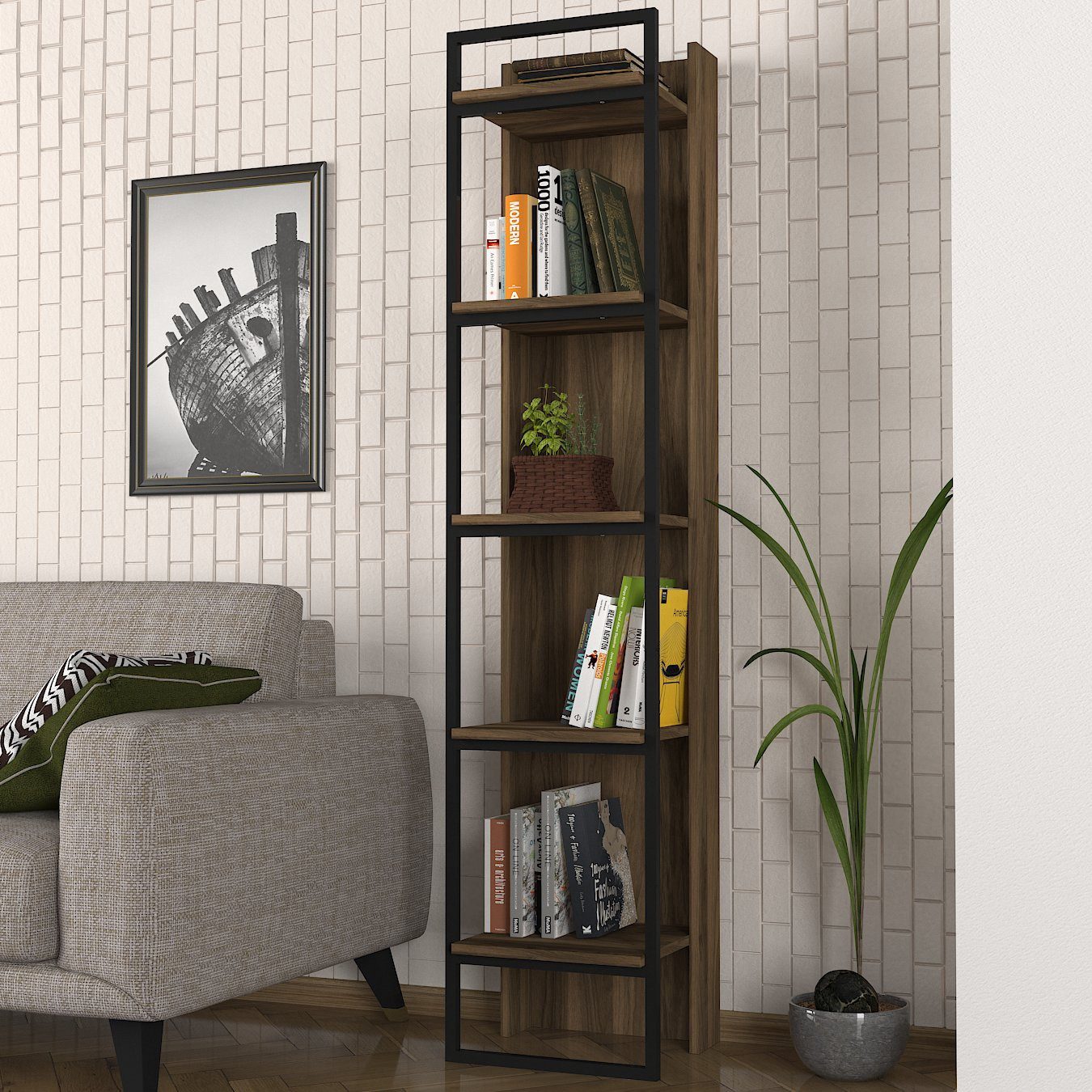 moebel17 Bücherregal Bücherregal Kelvin mit Metallfüße günstig online kaufen