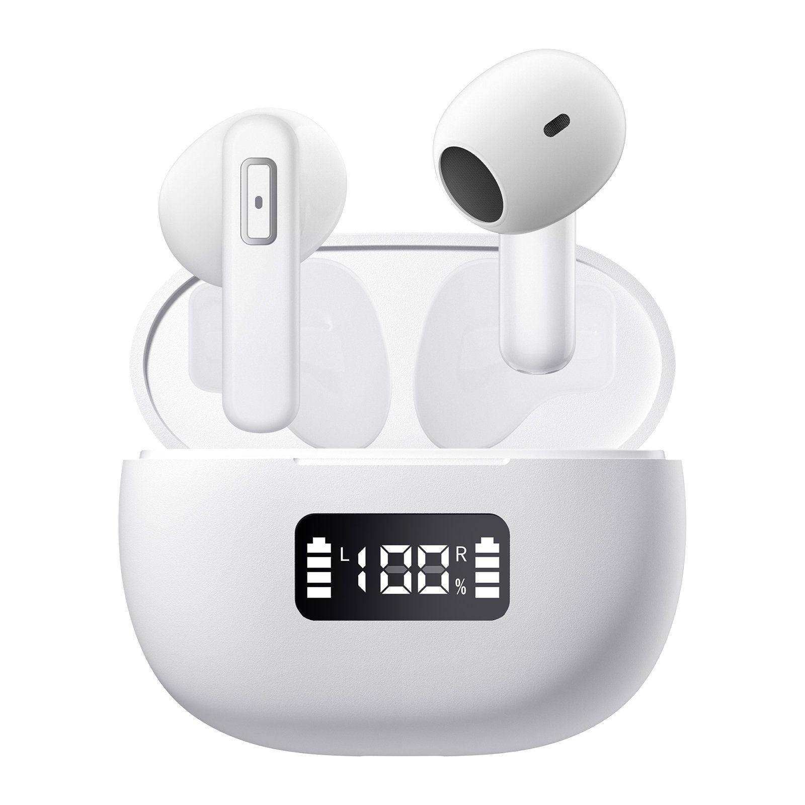 Mutoy Bluetooth Kopfhörer,Kopfhörer Premium mit Sound, In-Ear-Kopfhörer, Weiß In-Ear-Kopfhörer für Anrufe, Bluetooth Geräuschunterdrückung 5.3 Android/iPhone) Kabellos ENC-Mikrofon kompatibel mit (ultraleichte
