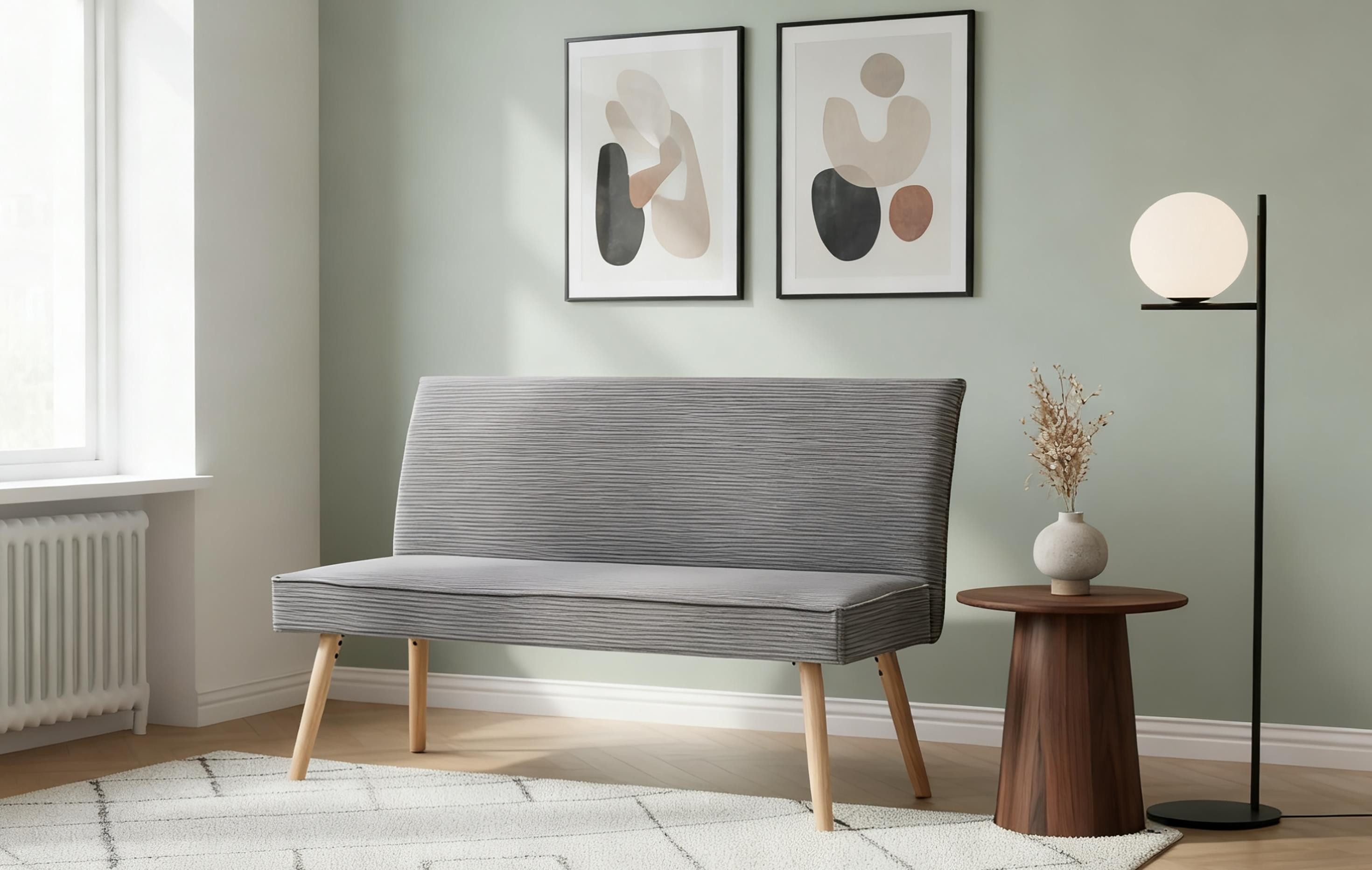 B&D home Essbank PAUL, gepolstert, Federkernbox, mit oder ohne Rückenlehne in 120/140/160cm