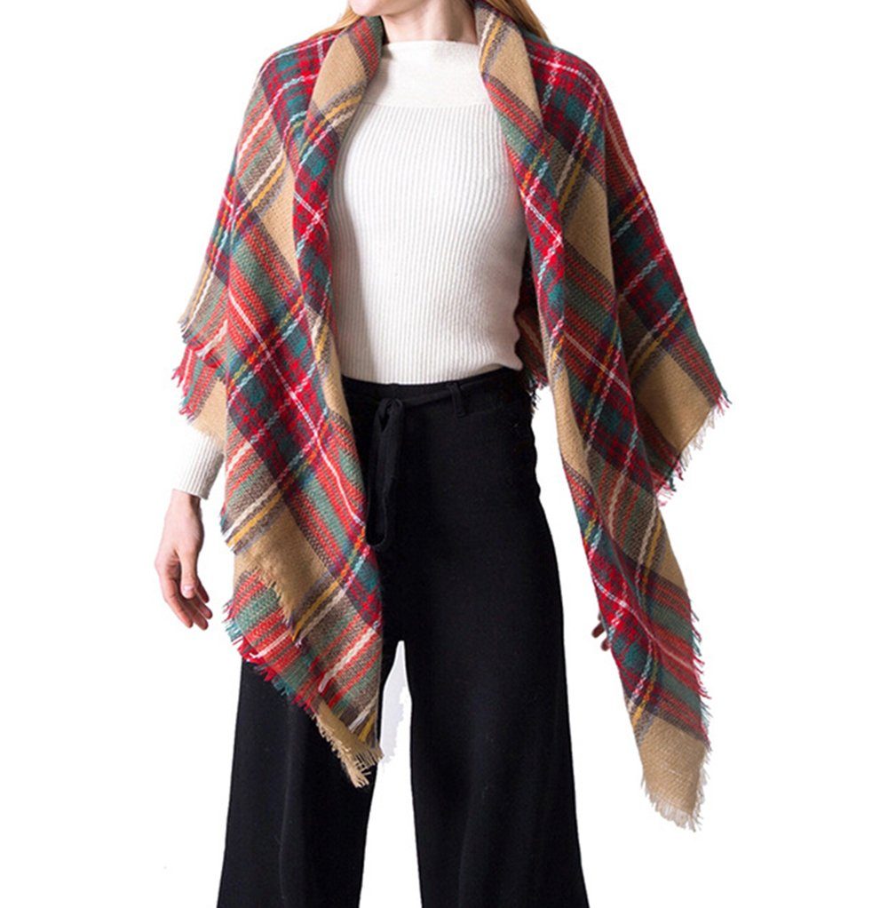 Retro Deckenschal Plaid Schals Tartan Wrap Lange Schal Stola CTGtree Weiches