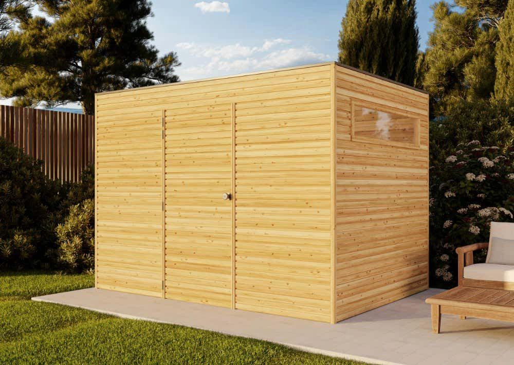 Alpholz Gerätehaus Holz QB, BxT: 300x210 cm, in Kesseldruckimprägniert mit 28mm Wandstärke