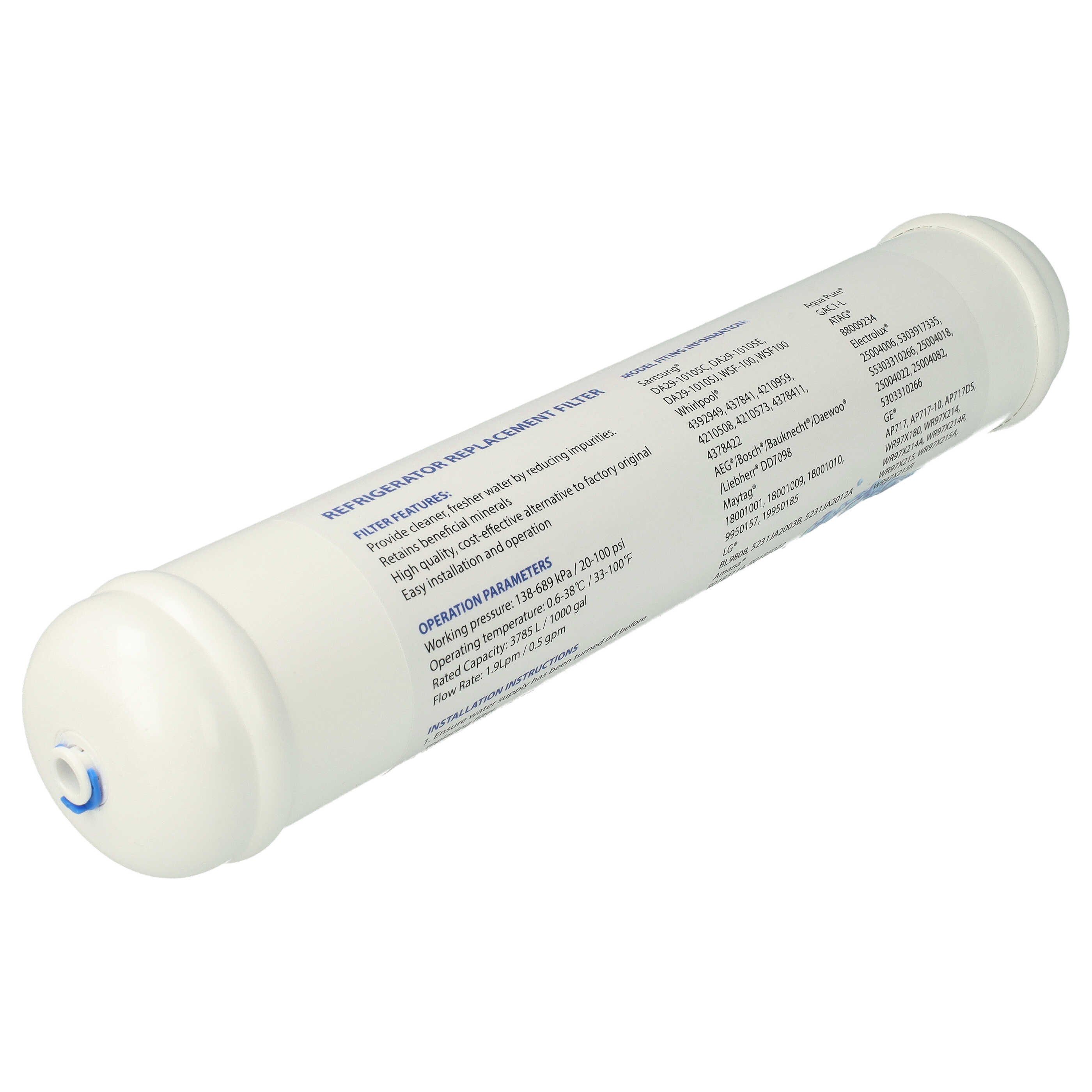 vhbw Wasserfilter passend für Samsung RSH3DTMH, RSH1DTSW, RSH1FTPE, RSH1FTIS, RSH1FTSW, Zubehör für Samsung RSH3DTMH RSH1DTSW RSH1FTPE RSH1FTIS RSH1FTSW