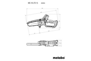 Metabo Professional Akku-Kettensäge MS 18 LTX 15, 15,70 cm Schwertlänge, im Karton, ohne Akku & ohne Ladegerät