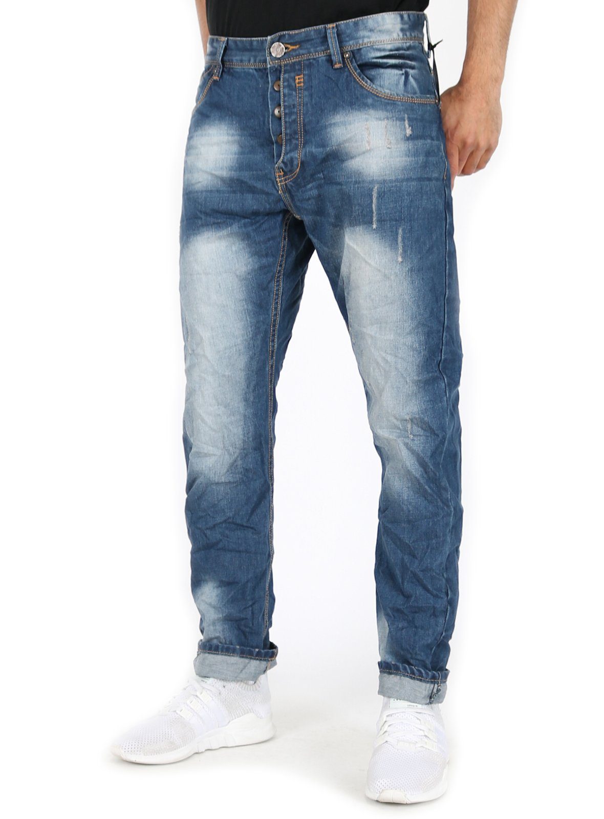 - ST-03058#D Kontrastnähten mit Justing Hose Tapered-fit-Jeans