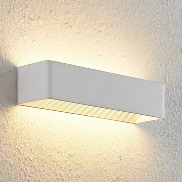 Arcchio LED Wandleuchte Karam, LED-Leuchtmittel fest verbaut, warmweiß, Modern, Aluminium, Eisen, weiß, 1 flammig, inkl. Leuchtmittel