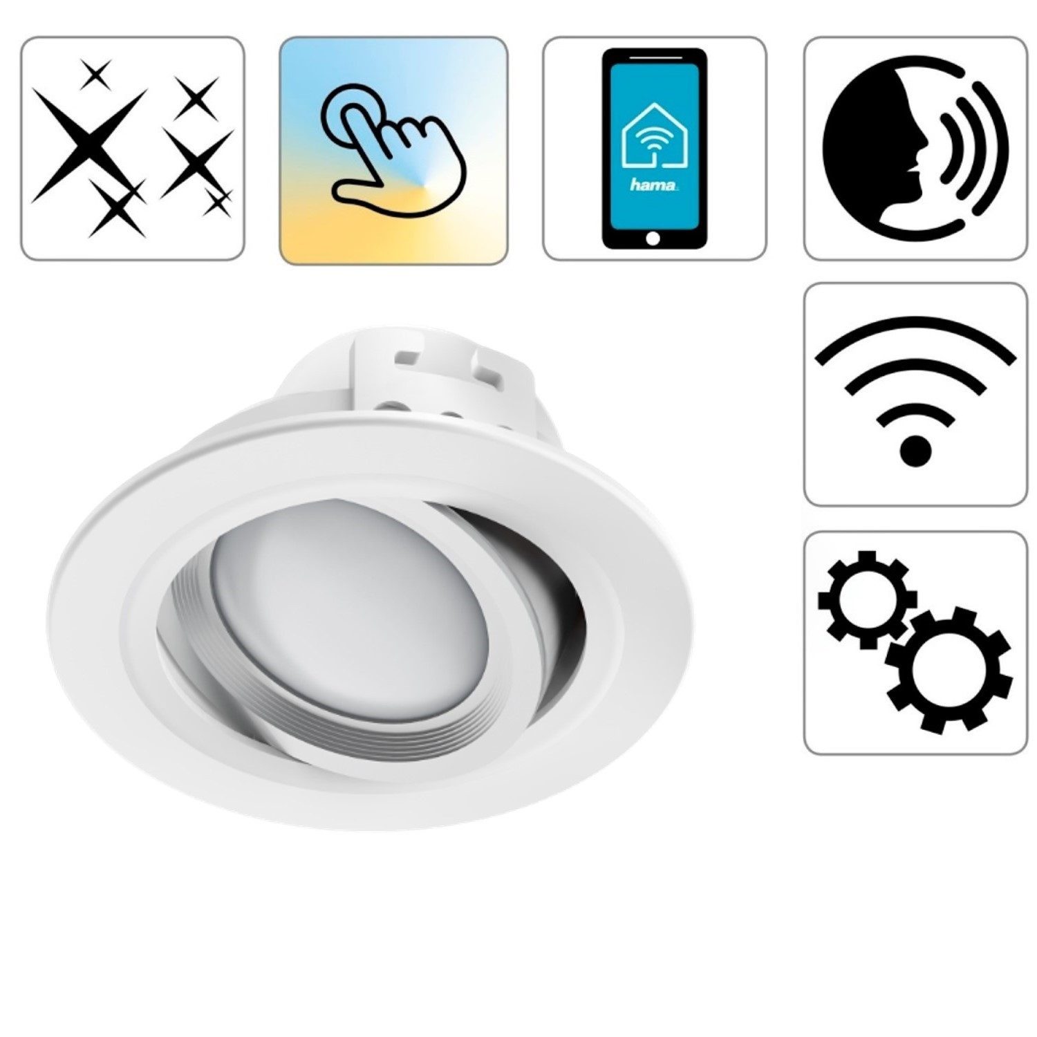 Hama LED Einbaustrahler 3x WiFi LED Einbaustrahler 5W / 32W Weiß, Effektbel günstig online kaufen