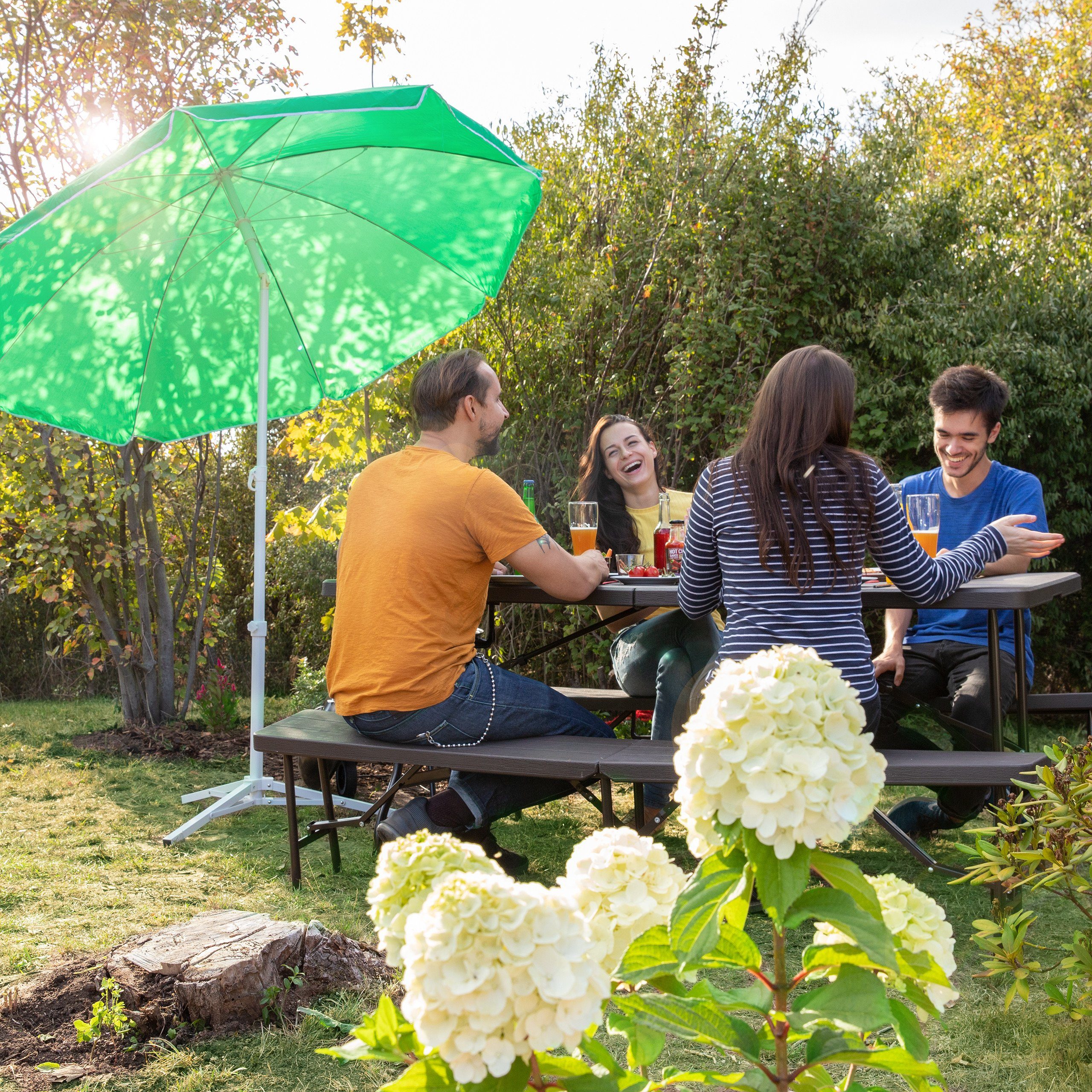 relaxdays Schirmhalter Sonnenschirmständer weiß Dreifuß günstig online kaufen