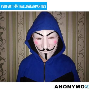 MAVURA Verkleidungsmaske ANONYMOX Guy Fawkes Maske Anonymous Vendetta Halloween, Party Maske Cosplay Karneval Fasching Demo Mask