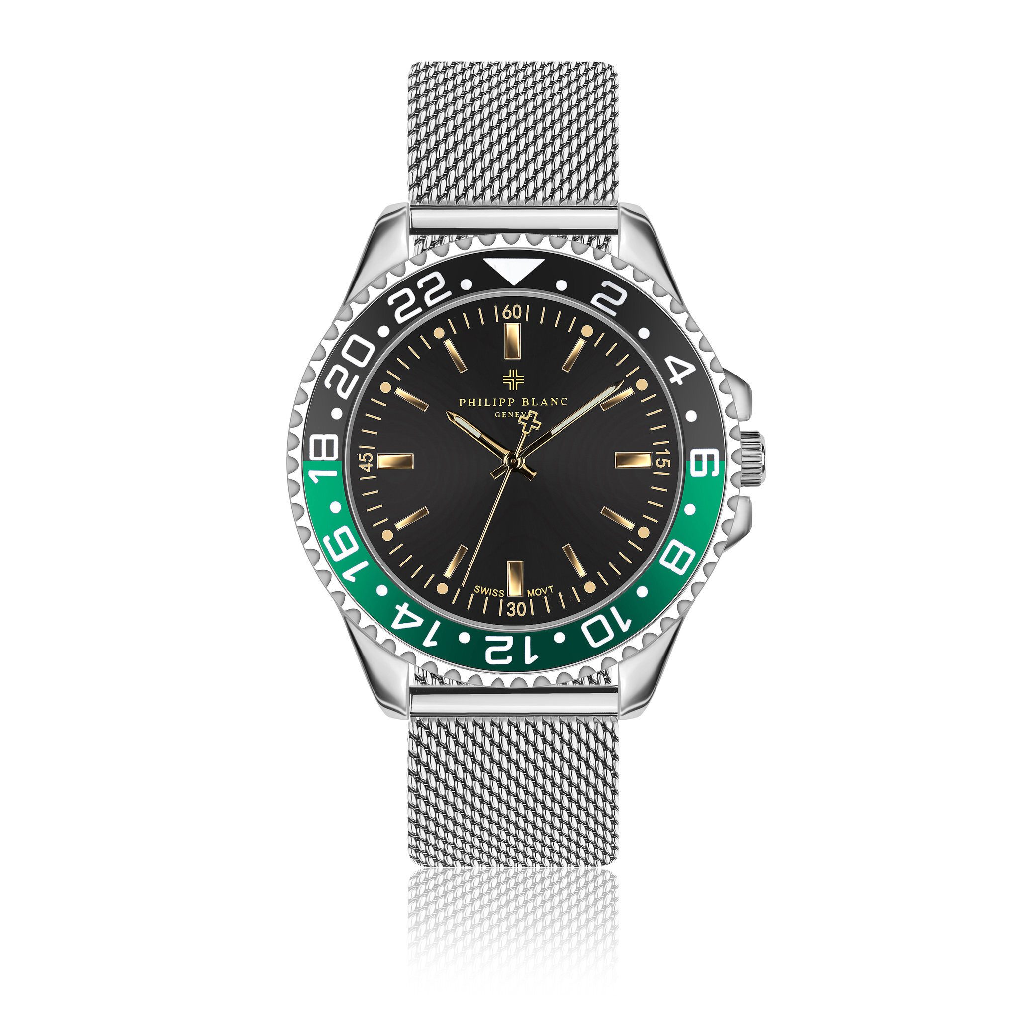 PHILIPP BLANC Quarzuhr PD4-B010S Glarus Silver Mesh