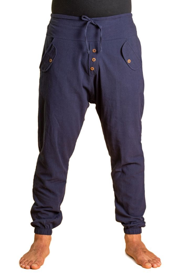 PANASIAM Haremshose Yogipants classic bequeme Freizeithose wie Aladinhose Unisex für Damen und Herren Haremshose Tunnelzug vorne Gummiband hinten