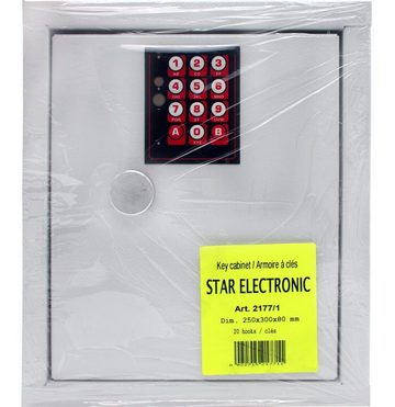 Metalplus Schlüsselkasten Star Electronic 2177/1, frei einstellbarer sechsstelliger Zahlencode, 12-stelliges Tastenfeld