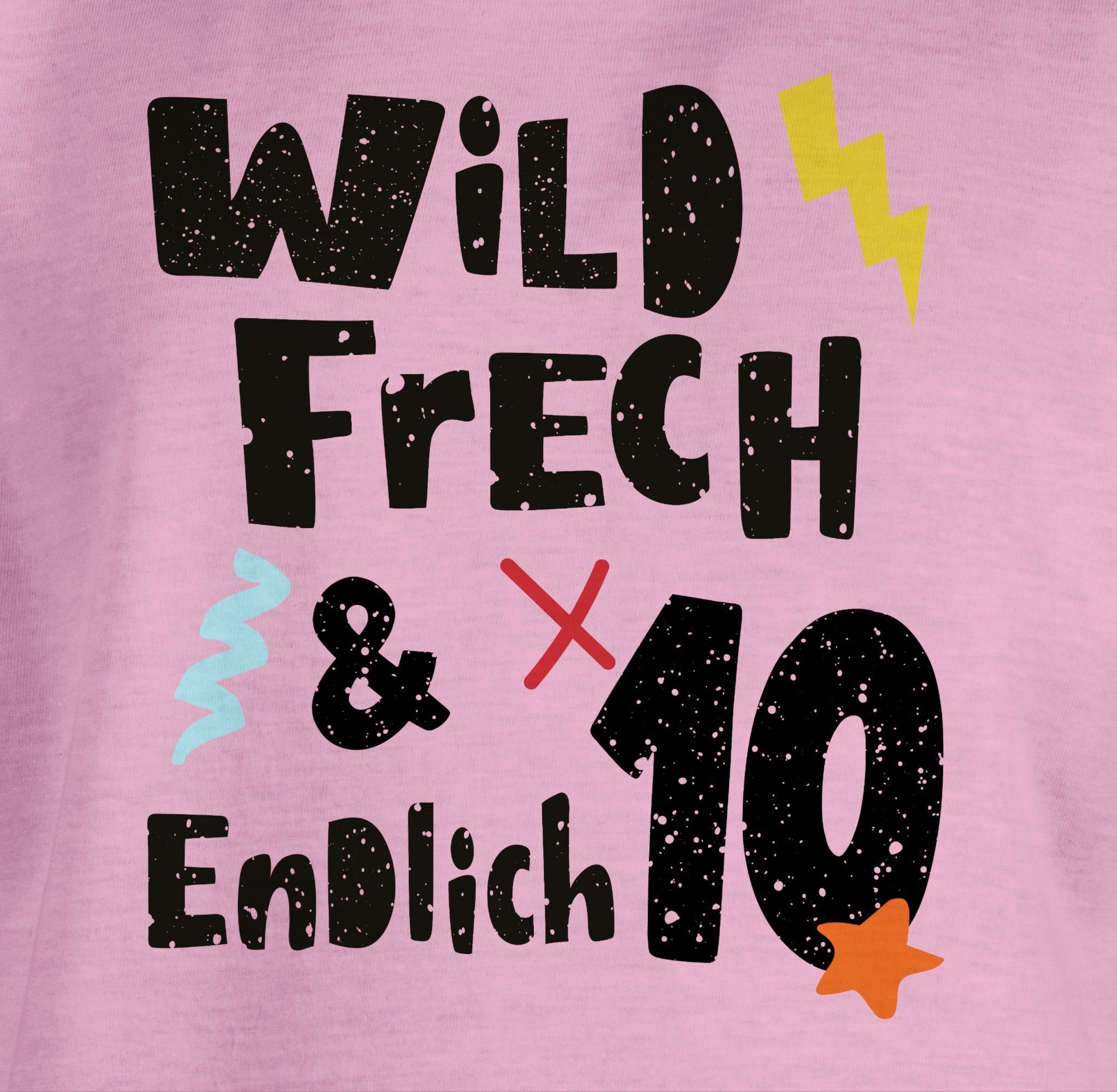 zehn Geburtstag - 10 Shirtracer Wunderbar Jahre 2 frech T-Shirt endlich und Rosa 10. Wild