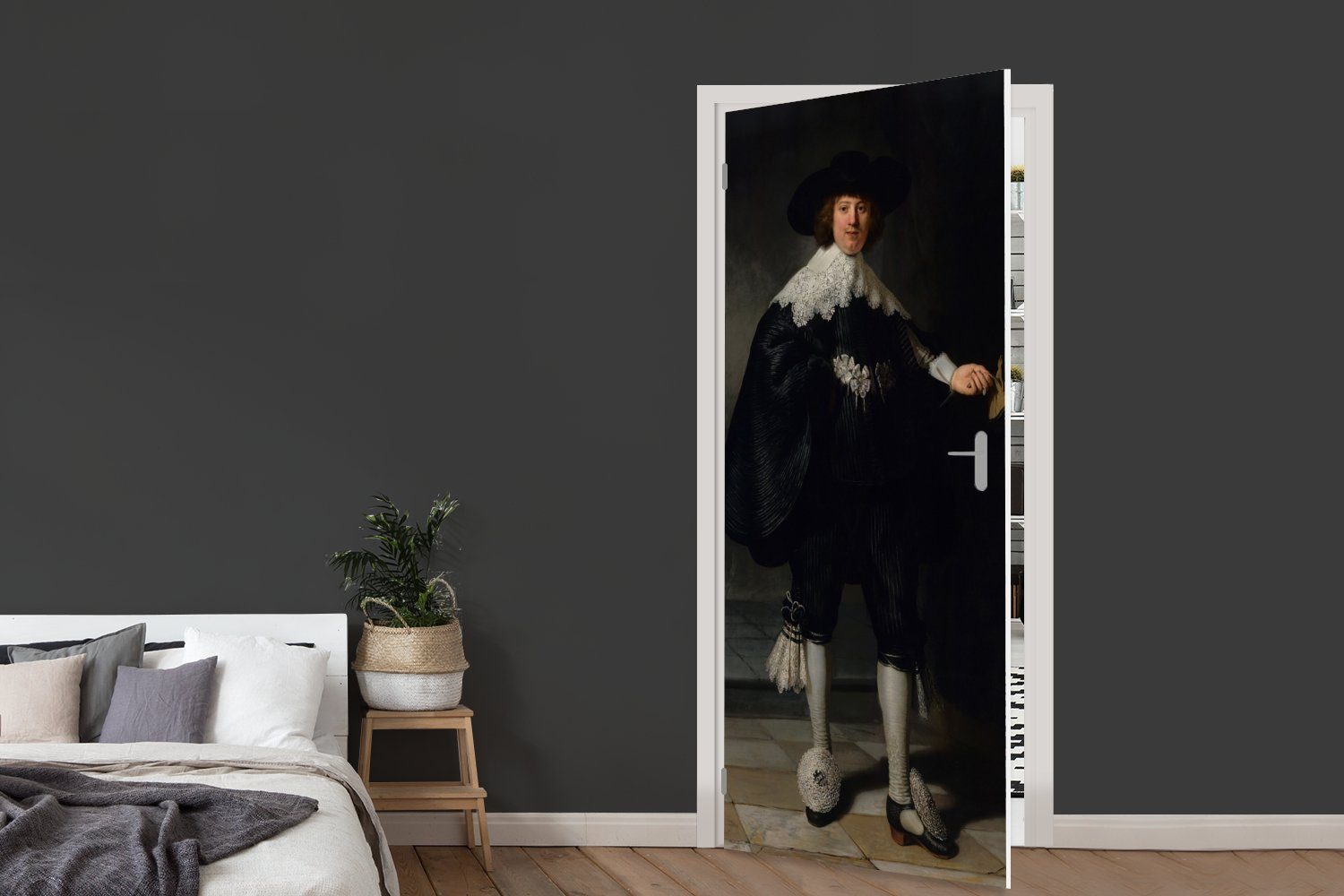 Tür, Marten St), für cm Fototapete - Türtapete Rijn, Matt, van 75x205 MuchoWow (1 Hochzeitsbildnis Rembrandt von bedruckt, Türaufkleber, Das Soolmans