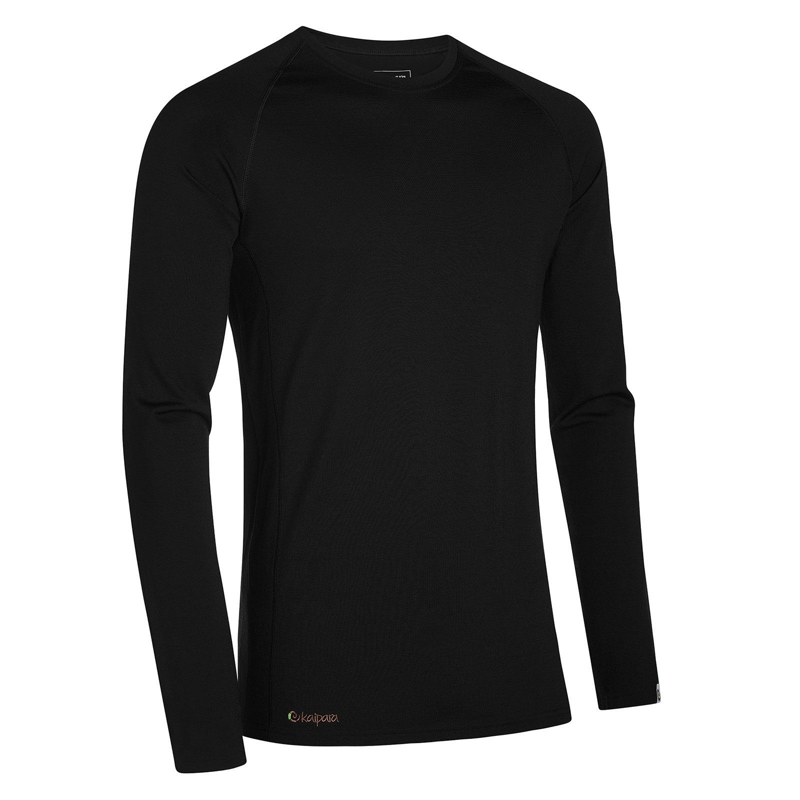 Kaipara - Merino Sportswear Unterhemd Merino Herren-Unterhemd Slimfit 200g warm (1-St) aus reiner Merinowolle Made in Germany Schwarz