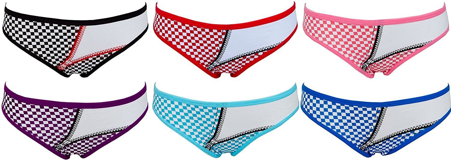 AvaMia Panty 6er Pack Pantys Slips Uni Hotpants Hipster French Knickers Damen (6er Set) 6er Pack Pantys French Knickers Damen Teen 86863
