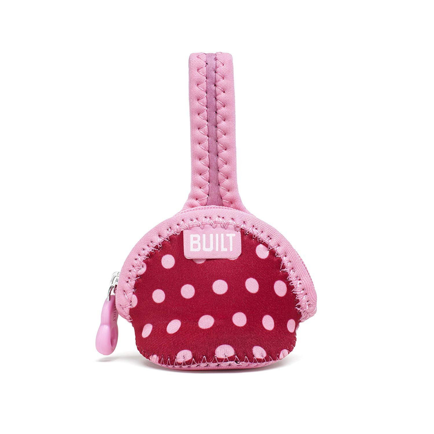 Built NY Schnullerbefestigung Schnullertasche Tragetasche für Schnuller, Mini Dots, baby pink