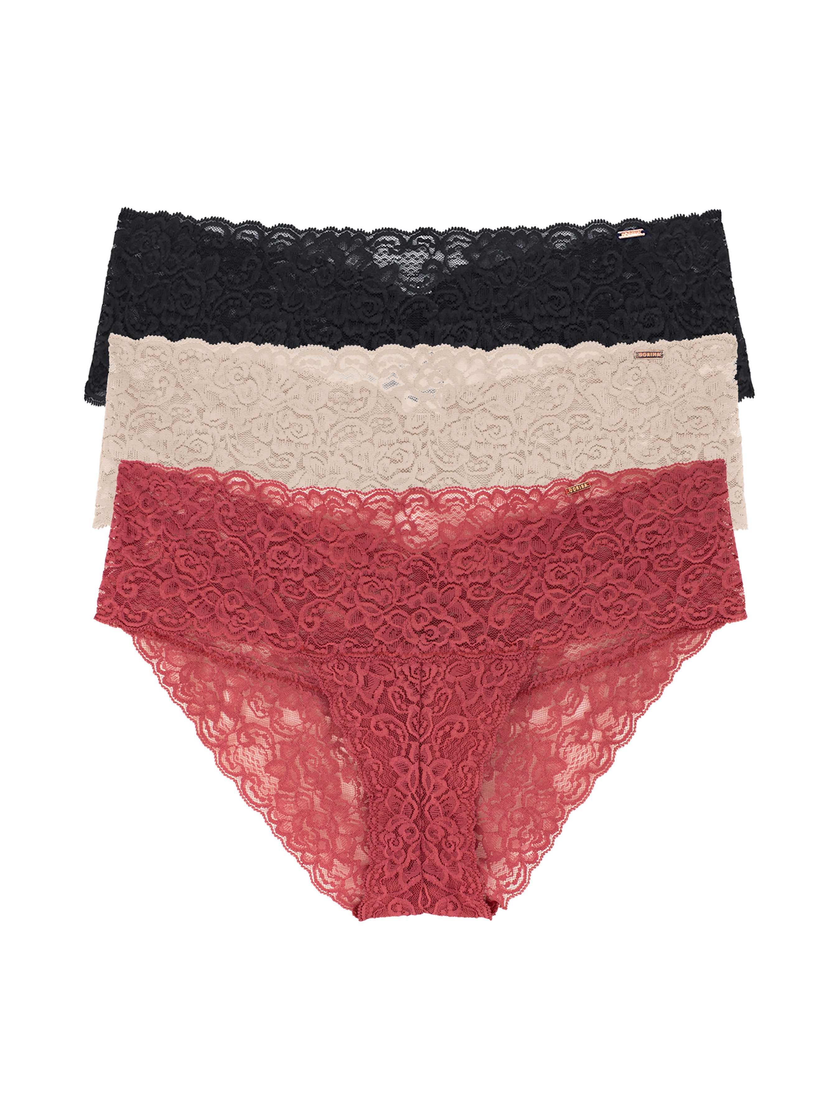 Dorina Slip Lana (3er Pack) florale Spitze