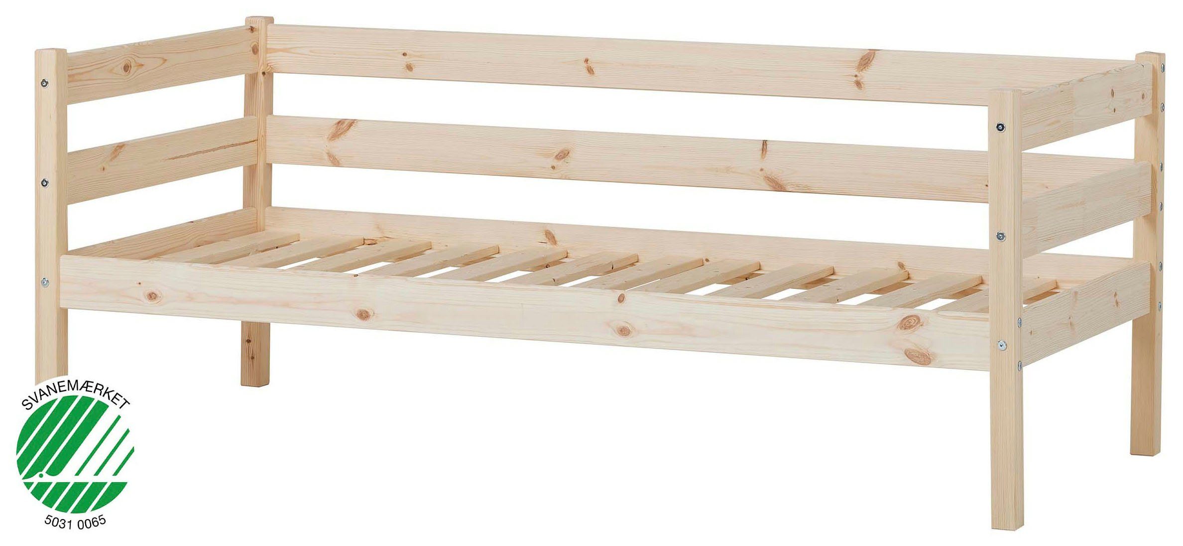Hoppekids Einzelbett ECO Comfort Kinderbett, Kiefer Massivholz, Jugendbett inkl. Rollrost, 70x160 cm, wahlweise in verschieden Farben/ Matratze/ Absturzsicherung