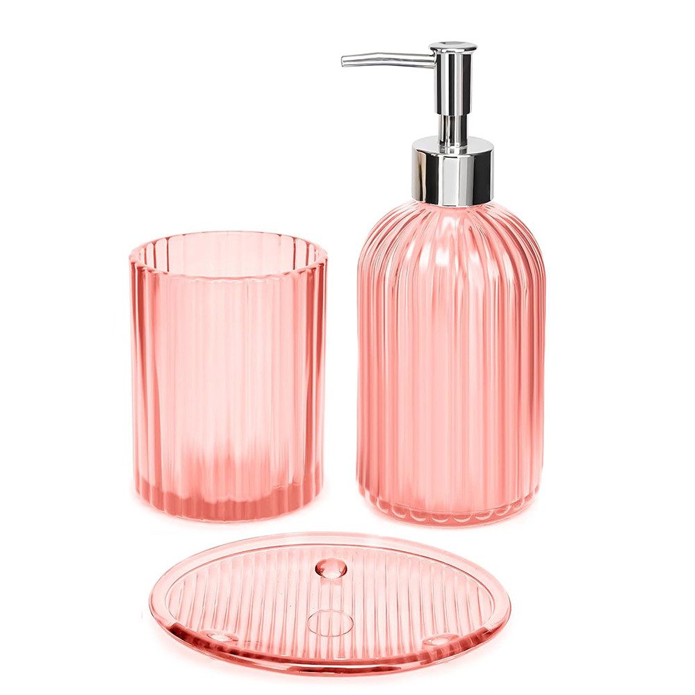 NUODWELL Badezimmer-Set 3-teiliges Badezimmer-Zubehör-Set aus klarem günstig online kaufen