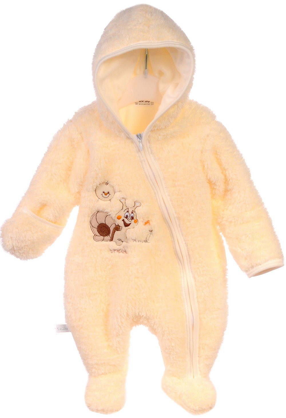 La Bortini Overall Baby Overall Wagenanzug mit Kapuze kuschelig warm, weich, 44 50 56 612 68 74 – Bild 5 von 5