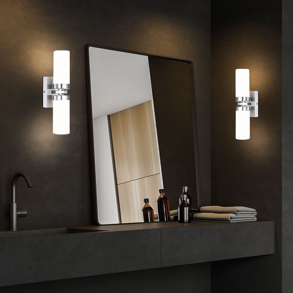 Wandleuchte, 2x Wandlampe Spiegel Badezimmer Leuchte UP DOWN Strahler Feuchtraumleuchte