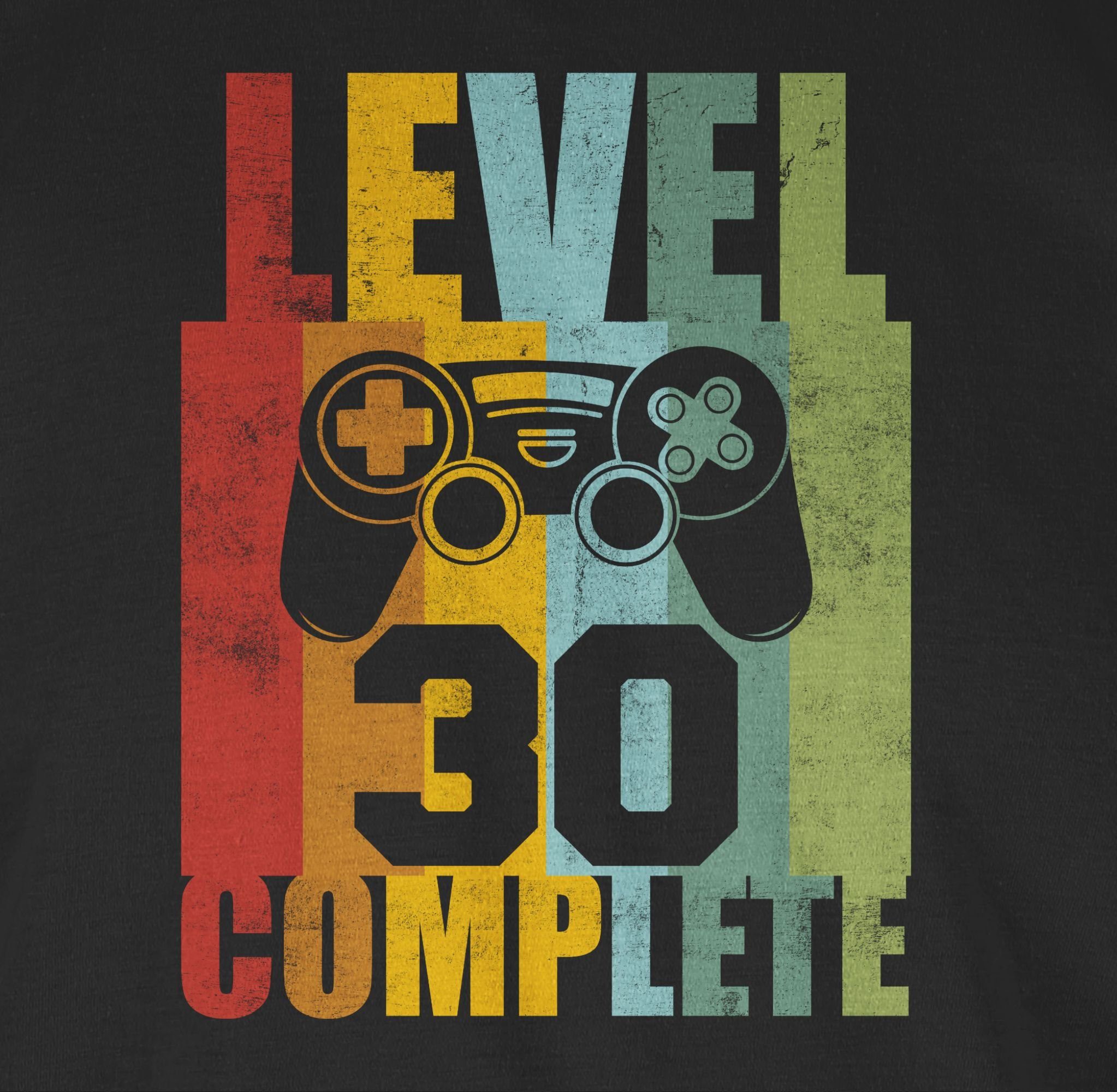 30 Vintage Level T-Shirt complete 1 30. Shirtracer Schwarz Geburtstag