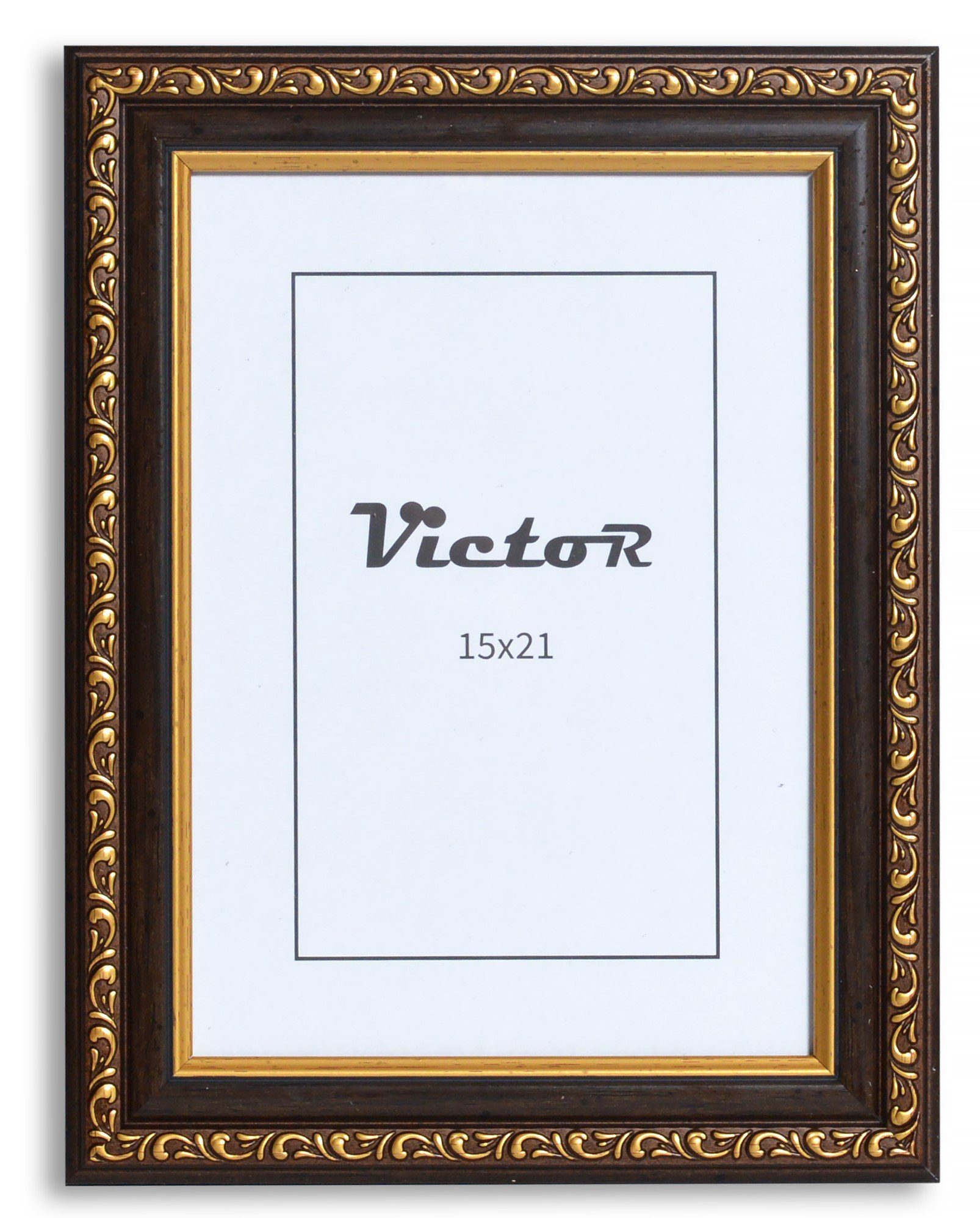 Victor (Zenith) Bilderrahmen Bilderrahmen \"Chagall\" - Farbe: Schwarz Gold - Größe: 15 x 21 cm, Antiker Bilderrahmen Schwarz Gold 15x21 cm A5, Bilderrahmen Barock