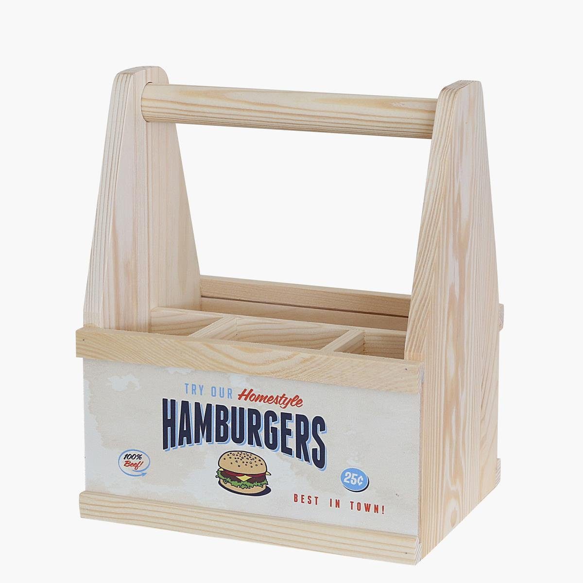 440s Besteckkorb 440s Besteck Caddy HAMBURGERS Holz, aus europäischem Holz